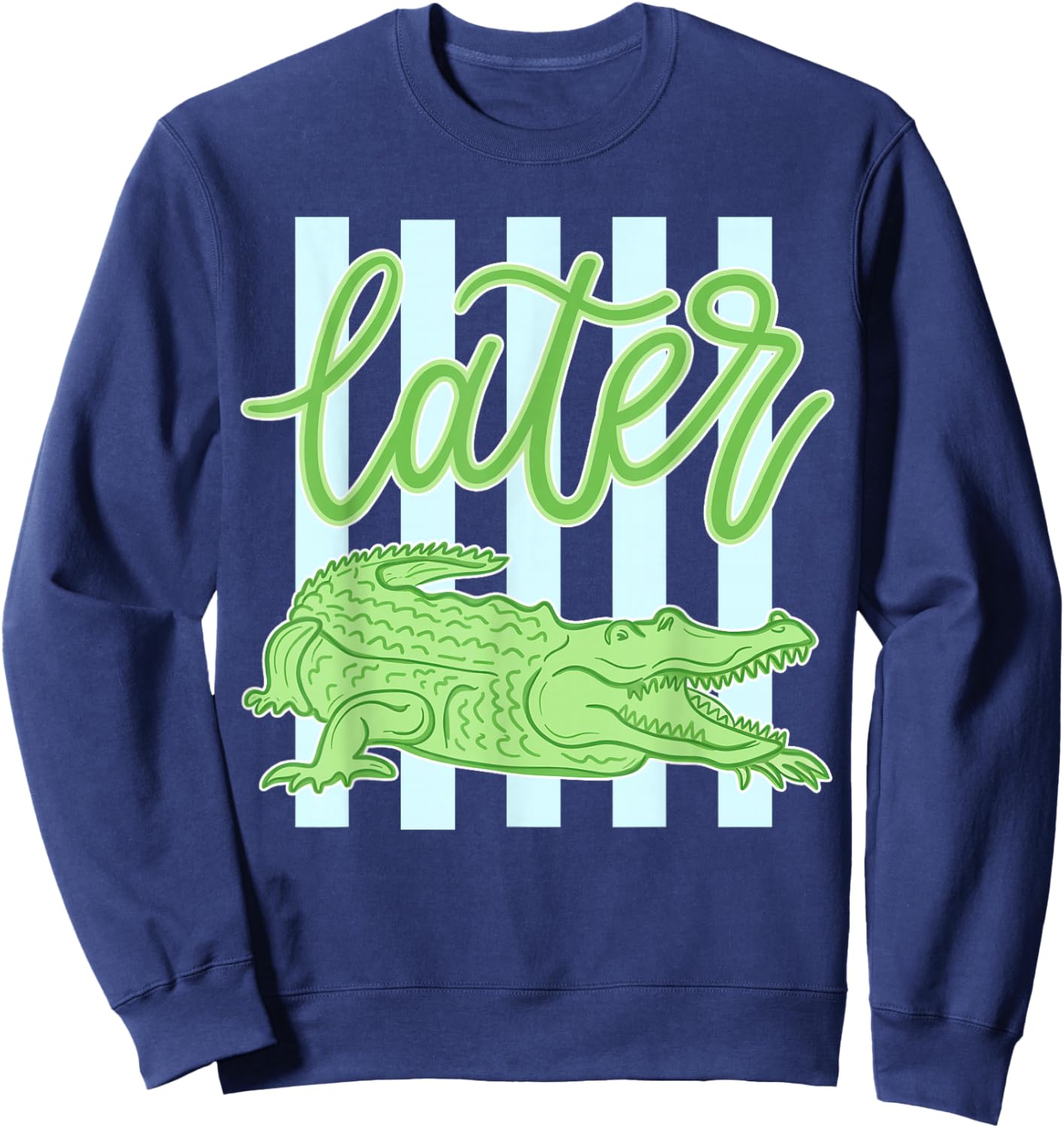 Funny Later After While Retro Gator Teacher Summer Alligator Sweatshirt - Sweatshirt | Navy