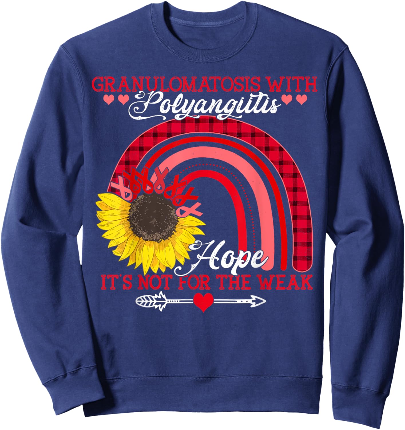 Sunflower Granulomatosis with Polyangiitis Awareness Sweatshirt - Sweatshirt | Navy