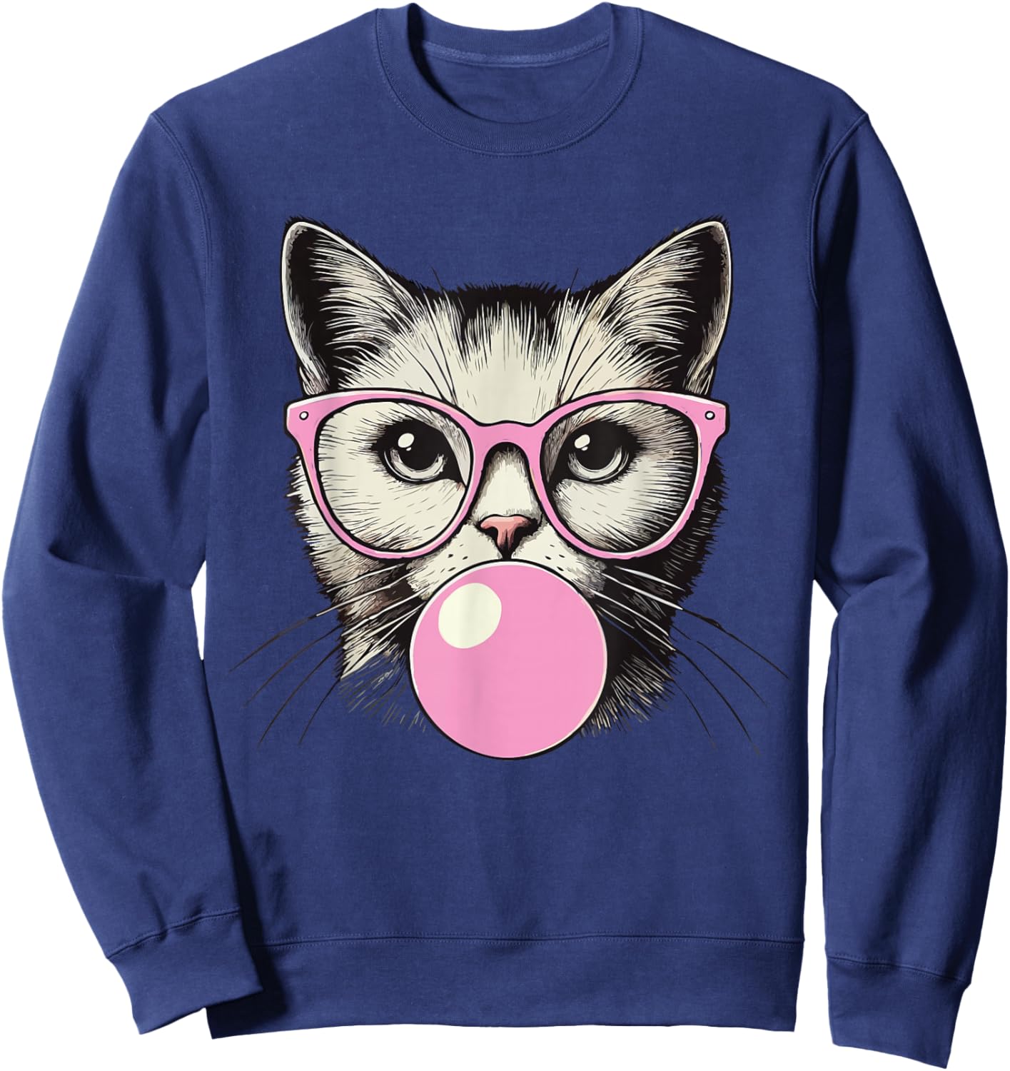 Cute Cat Shirt Funny Cat Lovers Sweatshirt - Sweatshirt | Navy