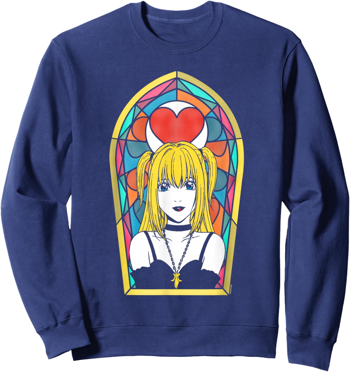 Death Note Misa Amane Stained Glass Window Portrait Anime Sweatshirt - Sweatshirt | Navy