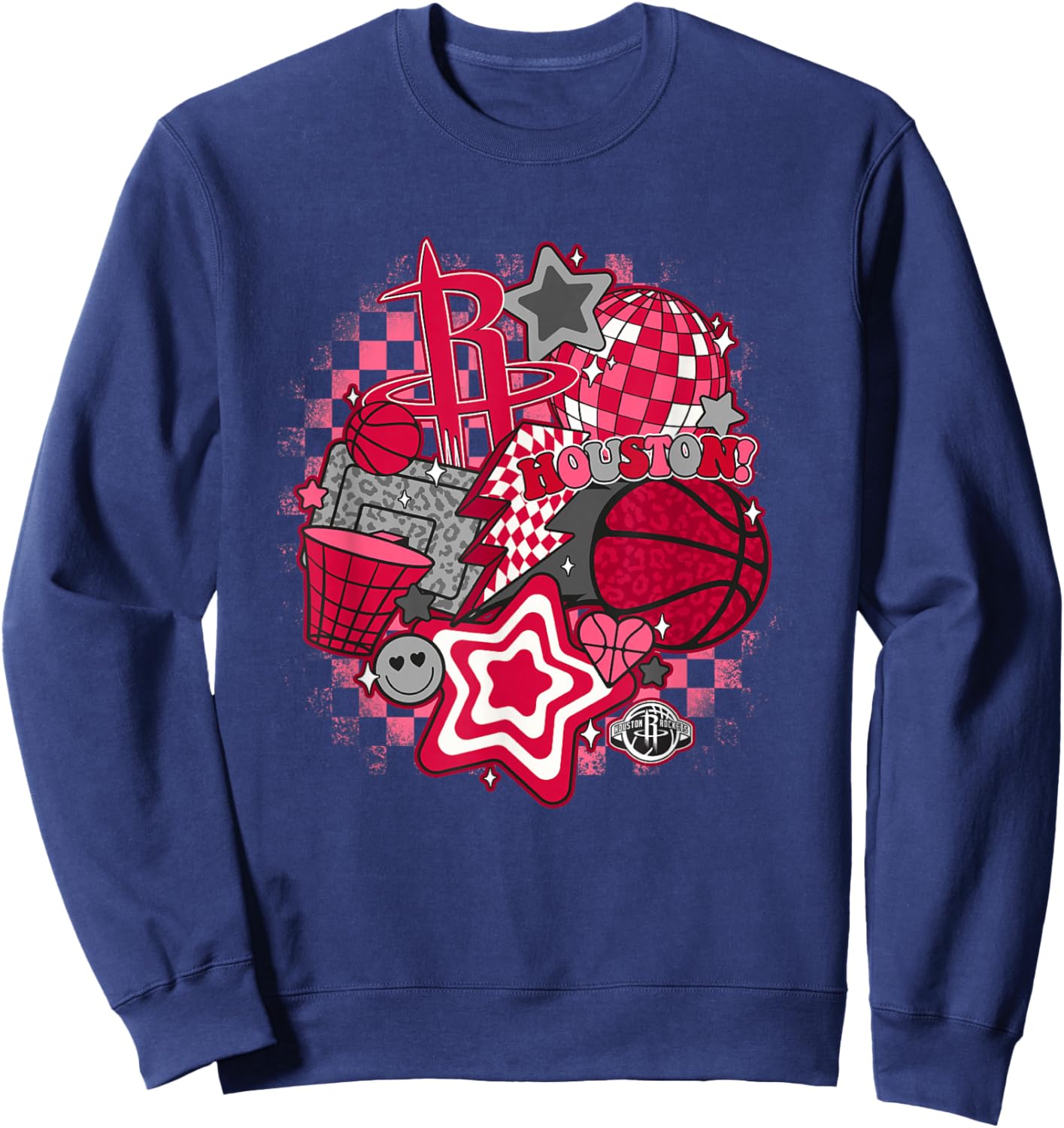 NBA Houston Rockets Psychedelic Basketball Collage Sweatshirt - Sweatshirt | Navy