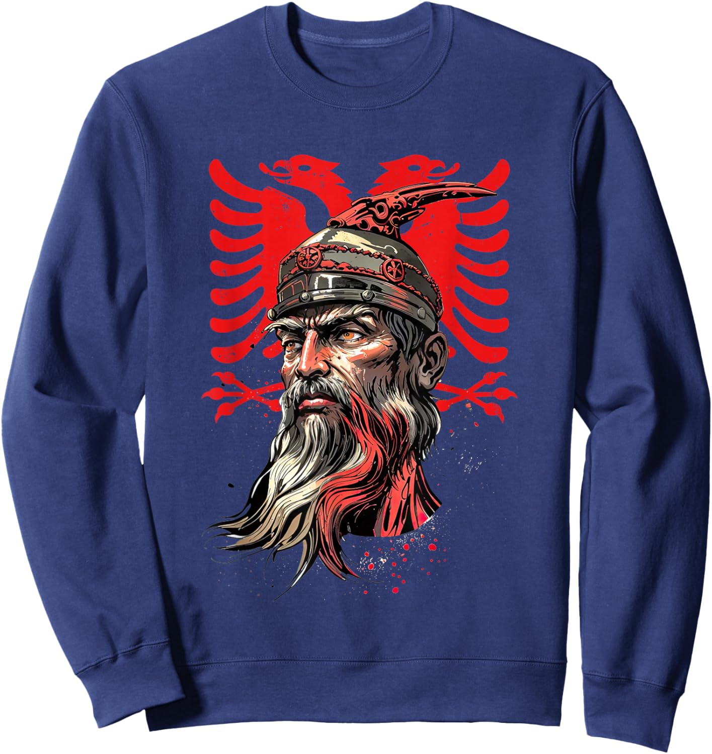 Skanderbeg Albania and Kosovo flag for a proud Albanian Sweatshirt - Sweatshirt | Navy