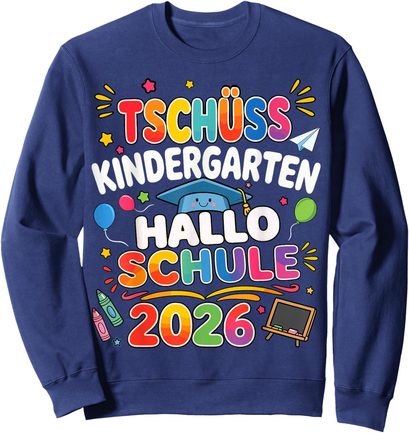 Tschüss Kindergarten Hello School 2026 Nursery Leavers Sweatshirt - Sweatshirt | Navy
