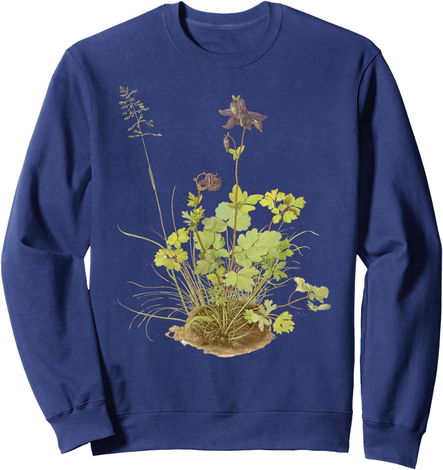 Piece of Turf with The Columbine by Albrecht Durer (1526) Sweatshirt - Sweatshirt | Navy