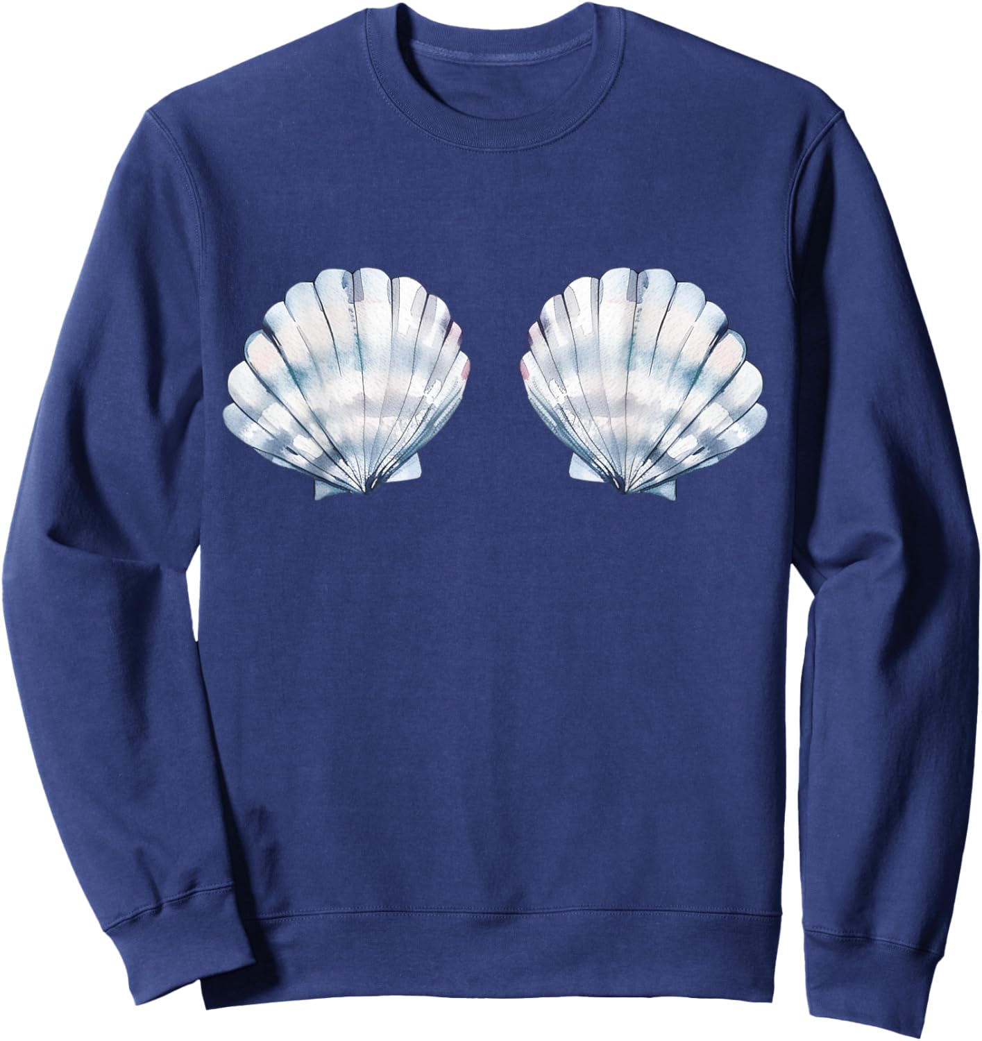 Mermaid Sea Shell Bra Graphic Seashell Costume Women Sweatshirt - Sweatshirt | Navy