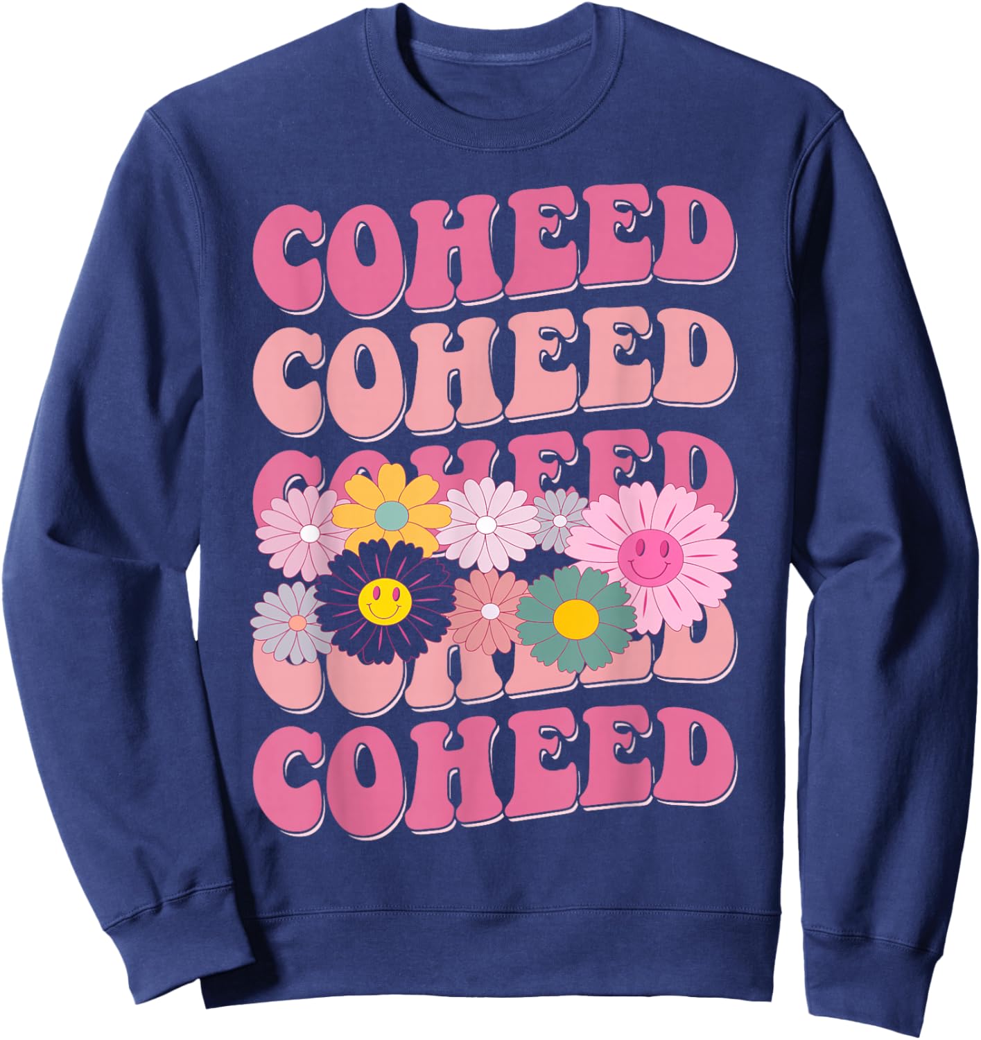 Girl Retro Coheed First Name Personalized Groovy 80's Sweatshirt - Sweatshirt | Navy