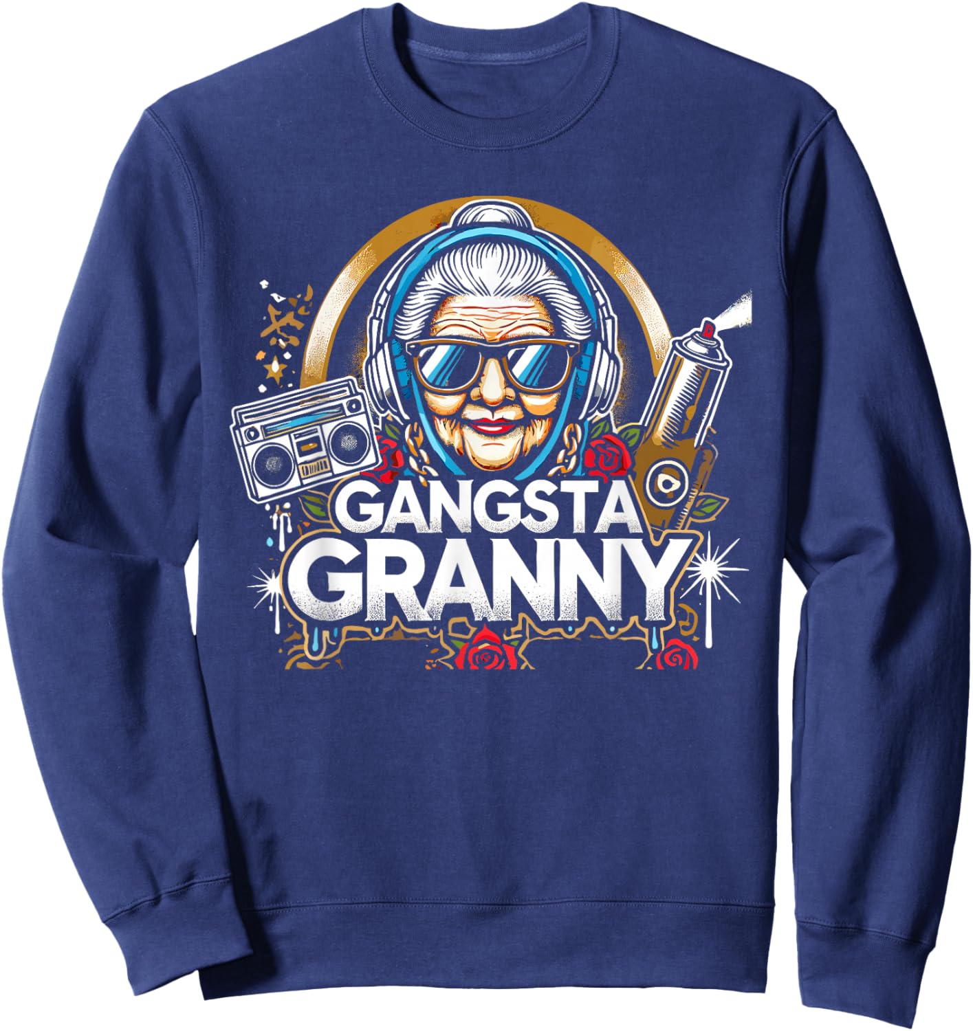 Emo Gangsta Granny Gangster Grandmother Grandma Grammy Sweatshirt - Sweatshirt | Navy
