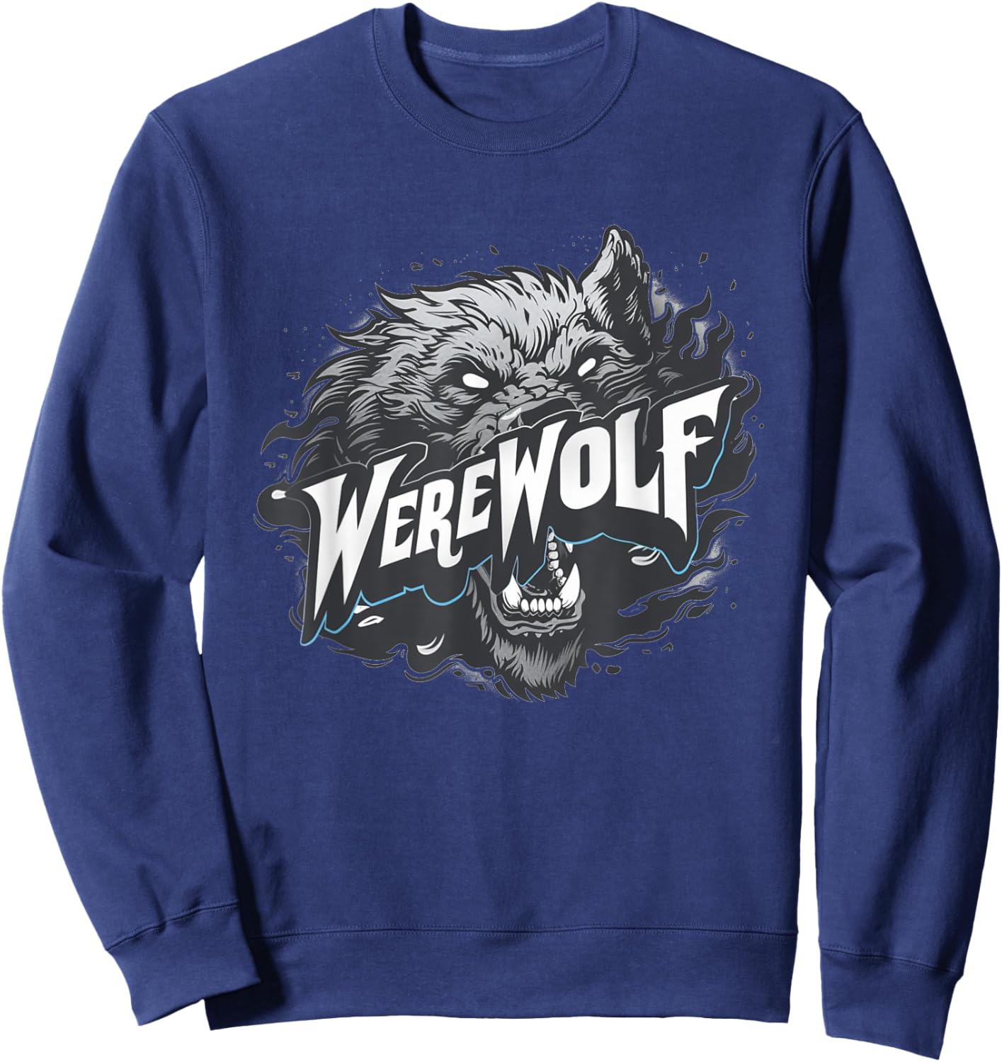 Pretty Werewolf Face for Halloween Boys and Girls Sweatshirt - Sweatshirt | Navy