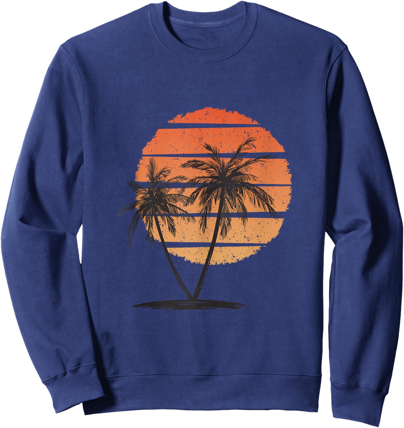 Hawaiian Palm Tree Tropical Beach Retro Vintage 70s 80s Sweatshirt - Sweatshirt | Navy