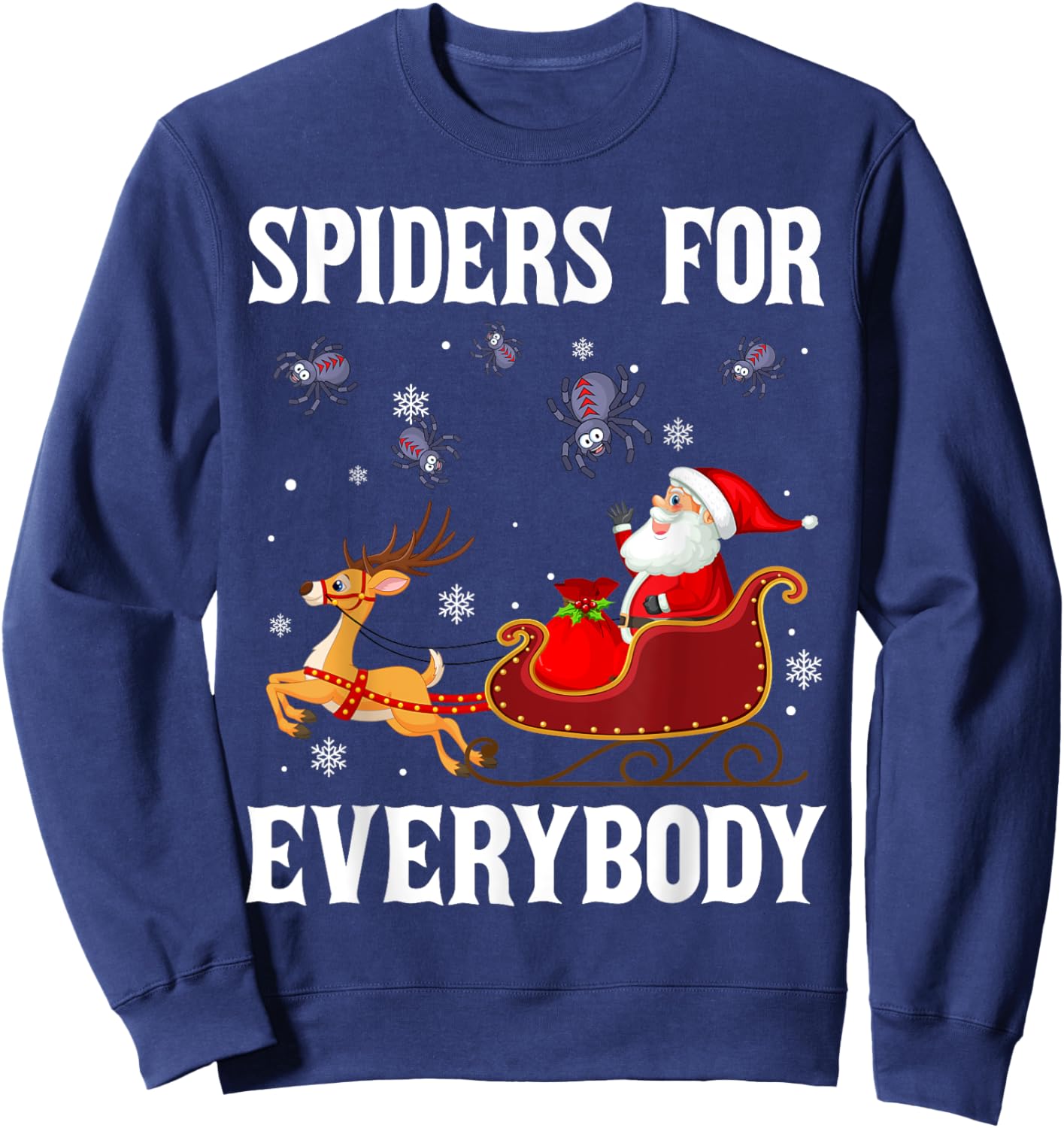 Spiders For Everybody Christmas Santa Claus Spider Xmas Sweatshirt - Sweatshirt | Navy