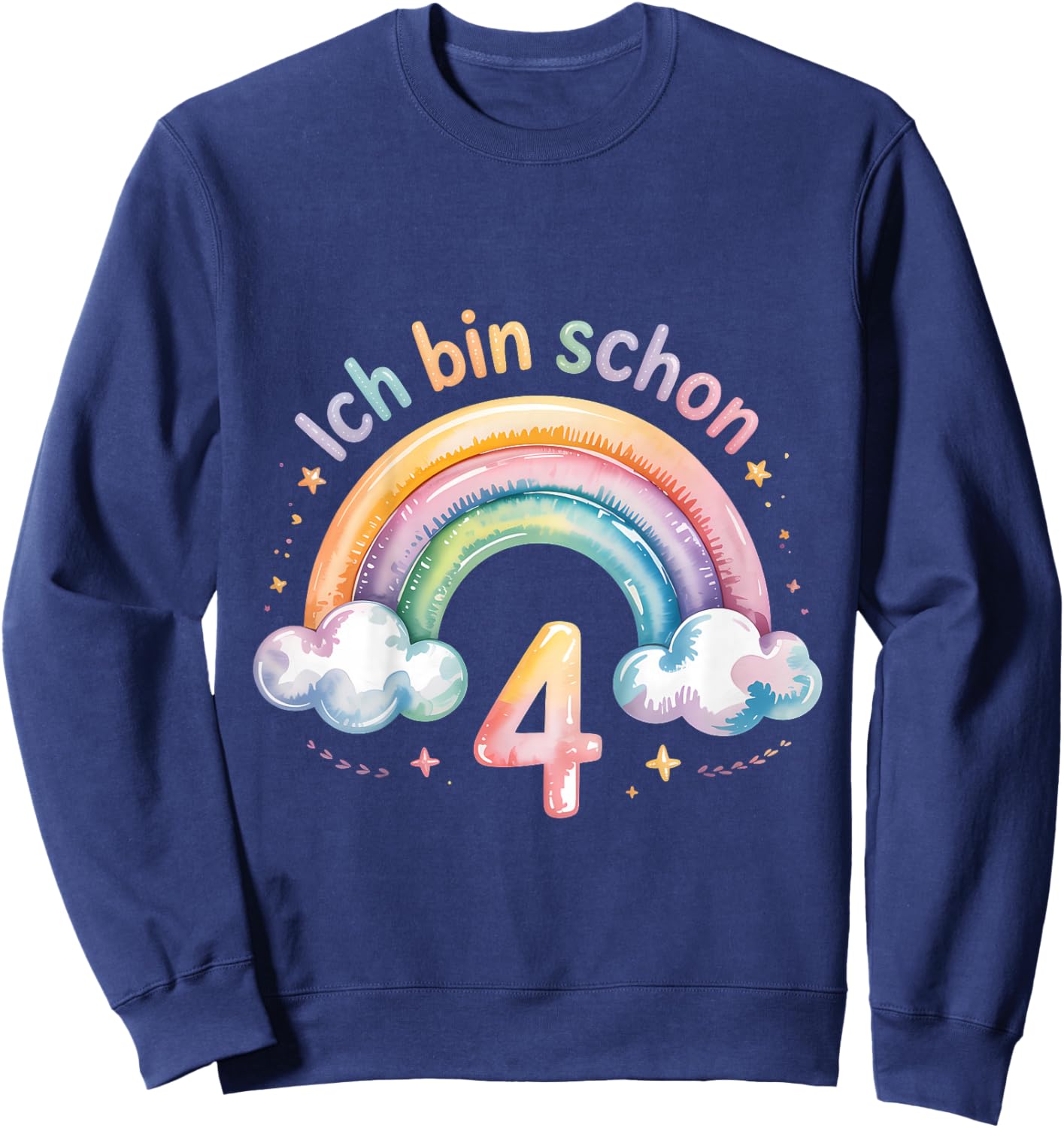 Ich Bin Schon 4 Regenbogen Geburtstag Sweatshirt - Sweatshirt | Navy