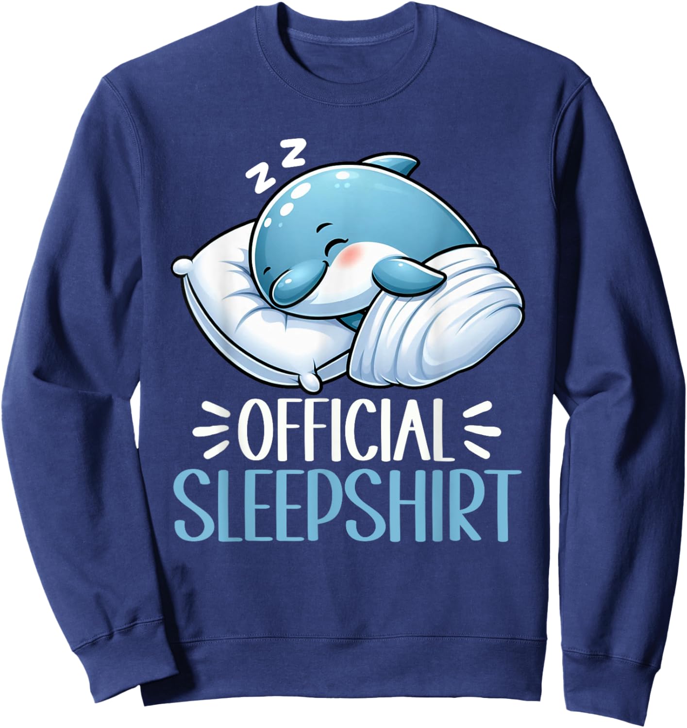 Official Sleepshirt Dolphin Cute Pajamas Night Wear Snooze Sweatshirt - Sweatshirt | Navy