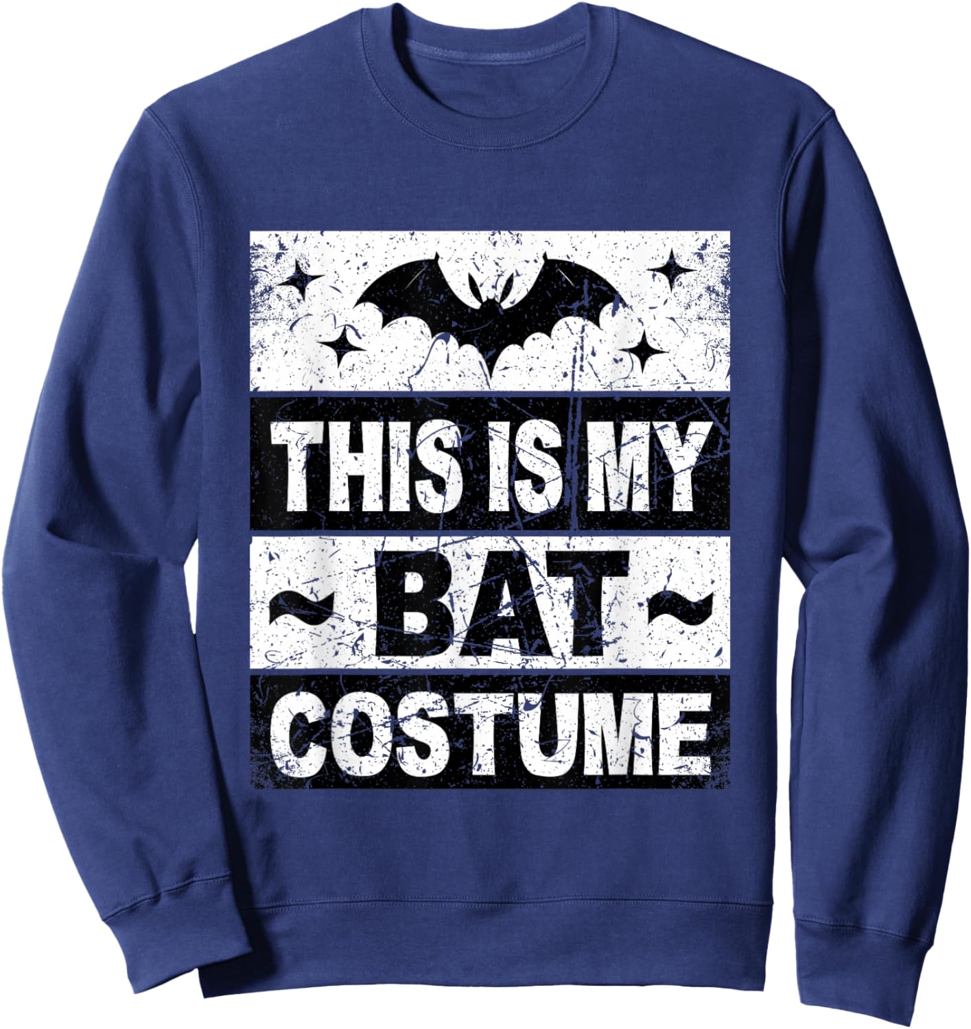 Retro Bat Costume Shirt Halloween Bat Lazy Easy Kids Adult Sweatshirt - Sweatshirt | Navy