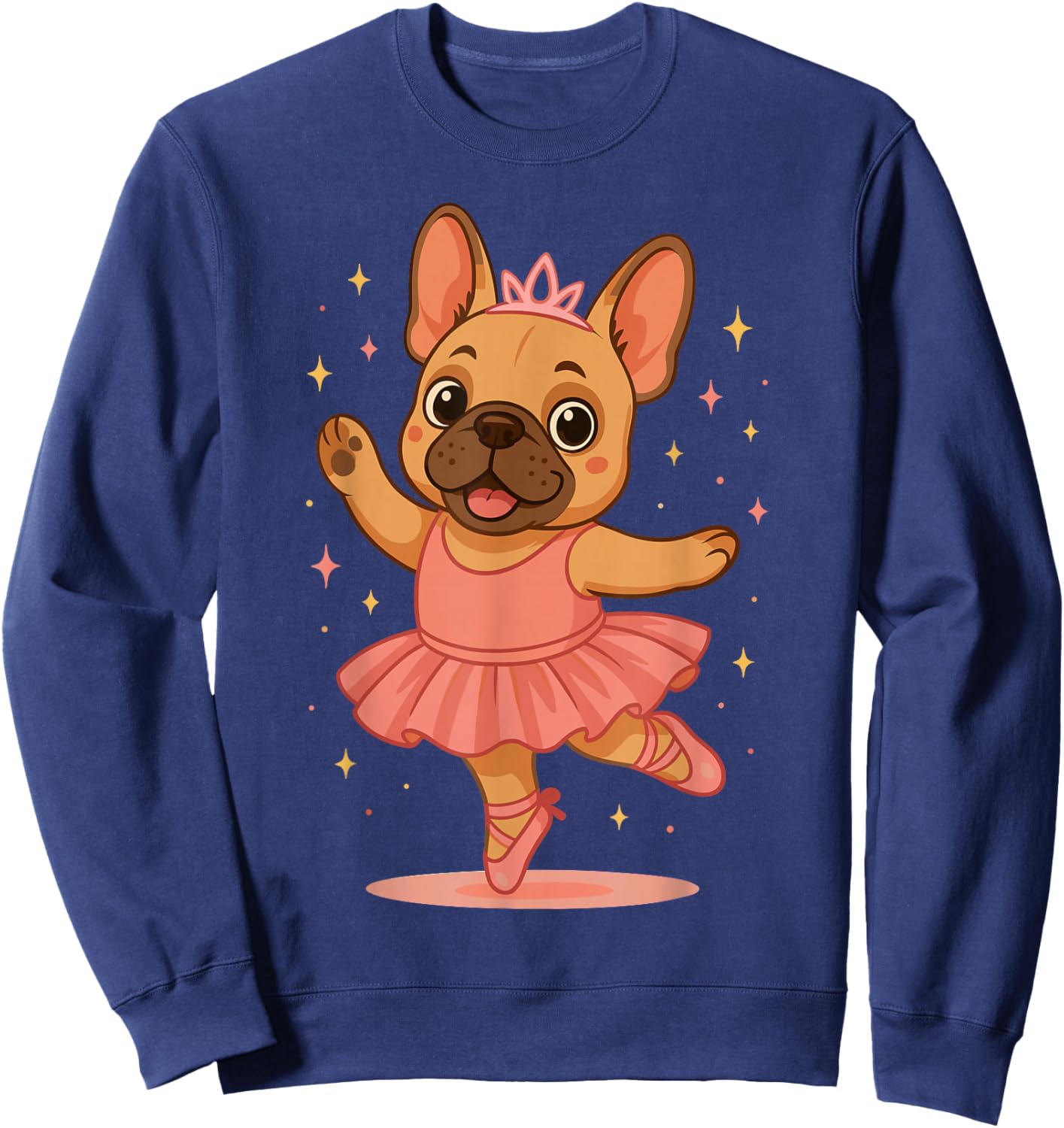 Cute French Bulldog Ballerina Tutu Dog Lover Ballet Dance Sweatshirt - Sweatshirt | Navy