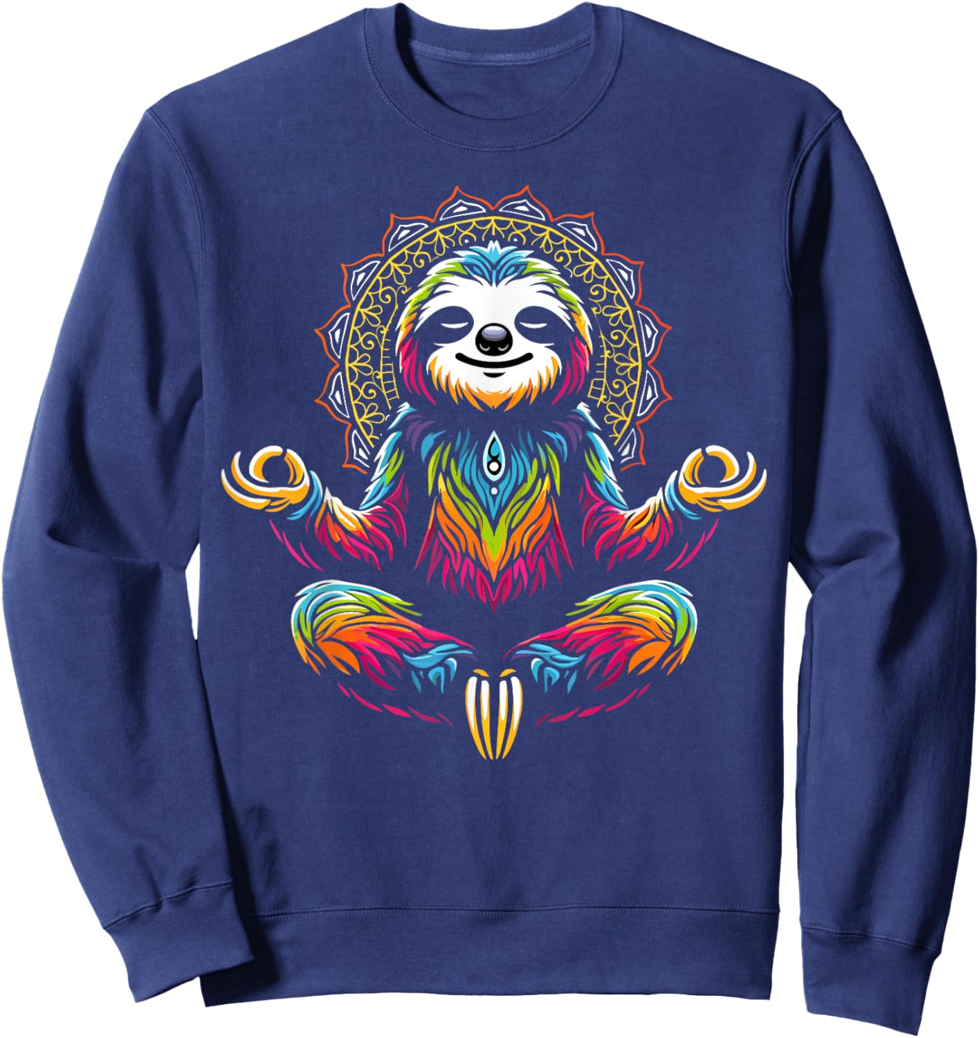 Cute Zen Sloth Lazy Yoga Meditation Sweatshirt - Sweatshirt | Navy