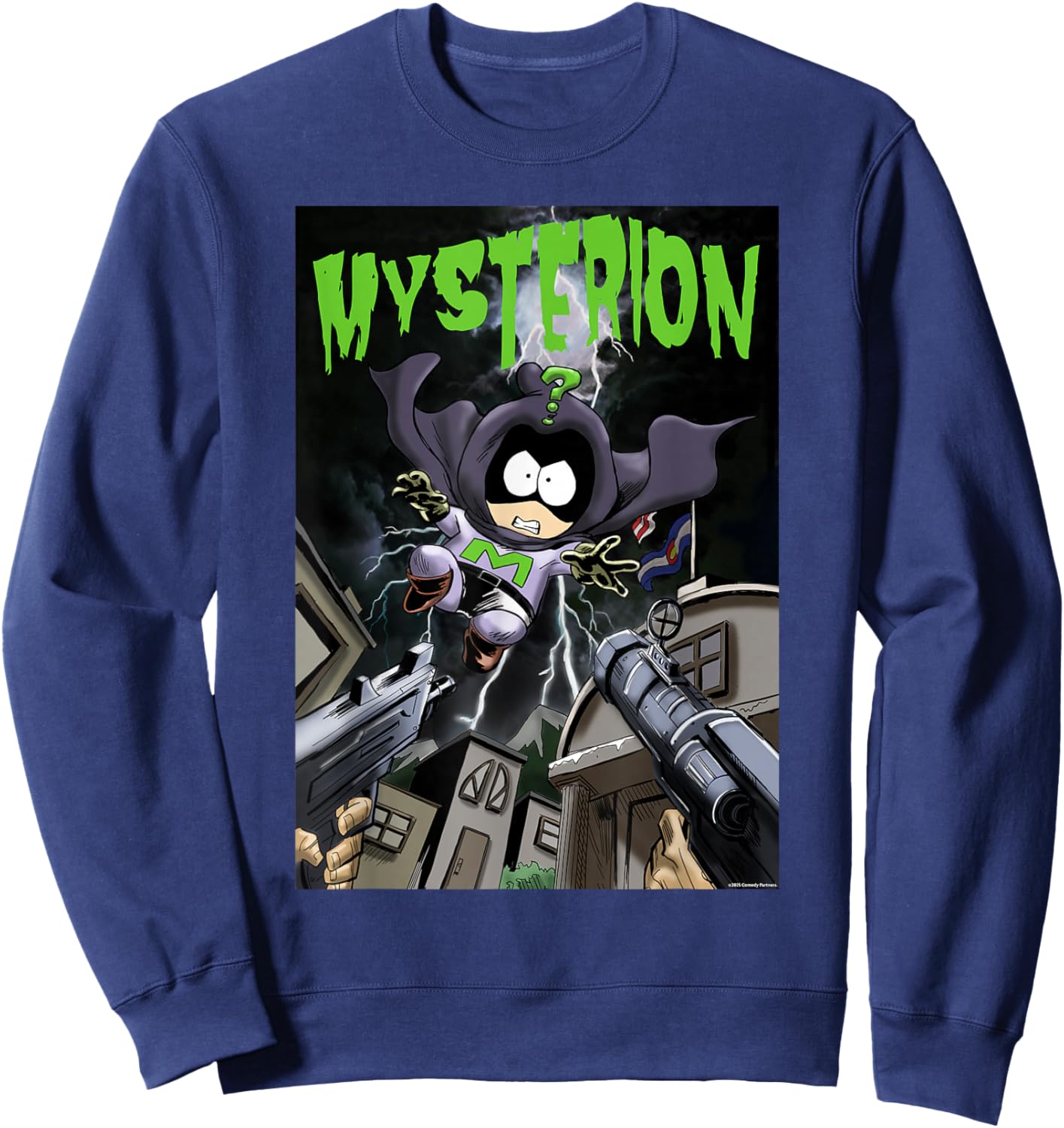 South Park Kenny Mysterion Rises, Bande dessinée de Super héros Lol Retro Sweatshirt - Sweatshirt | Navy