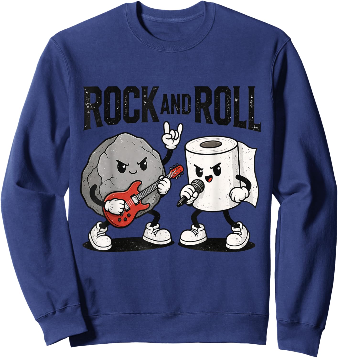 Funny Rock and Roll Band Pun Music Lover Sweatshirt - Sweatshirt | Navy