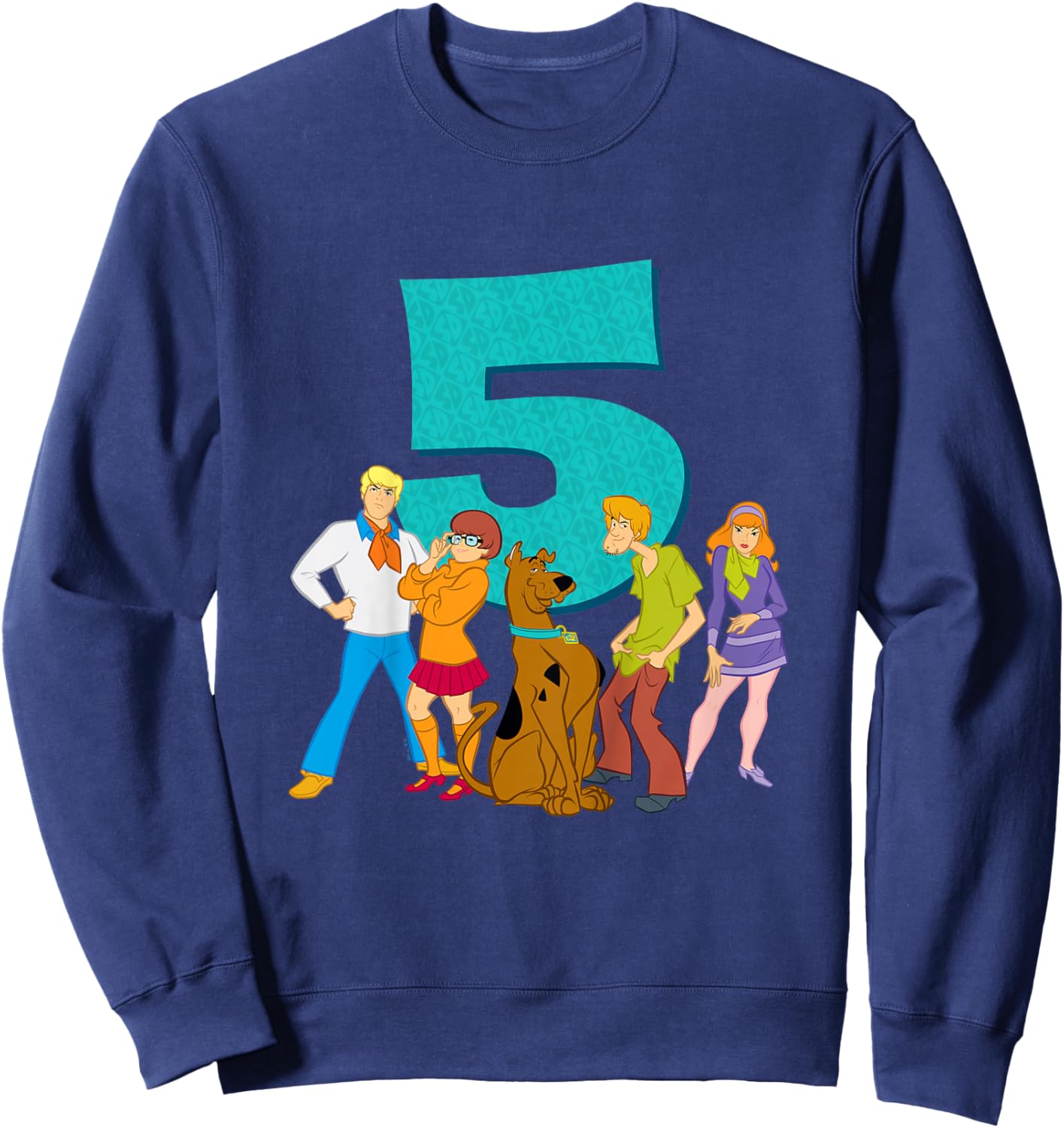 Kids Scooby-Doo 5th Birthday This Meddling Kid is 5 Sweatshirt - Sweatshirt | Navy