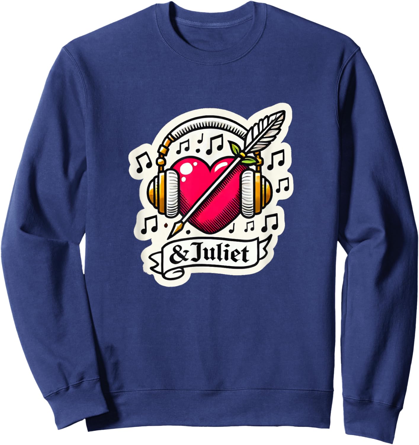 & Juliet Musical Theatre Heart Quill Musicals Sweatshirt - Sweatshirt | Navy