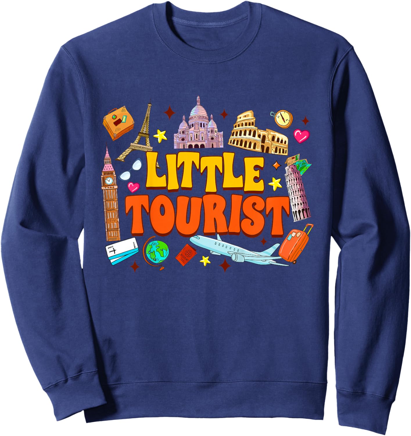 Kids Traveling Lover Europe Vacation London Paris Little Tourist Sweatshirt - Sweatshirt | Navy