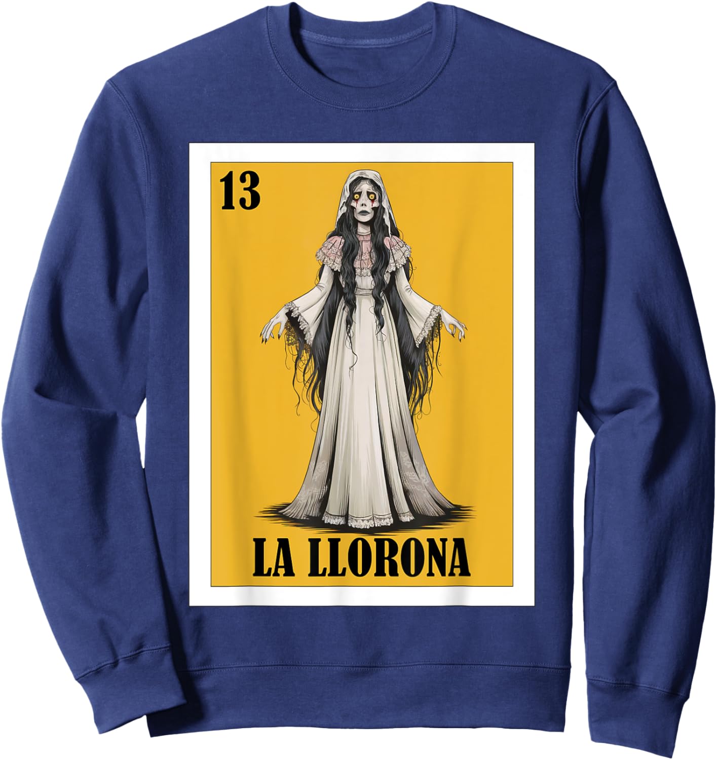 Mexican Halloween or Cinco de Mayo Design - La Llorona Sweatshirt - Sweatshirt | Navy