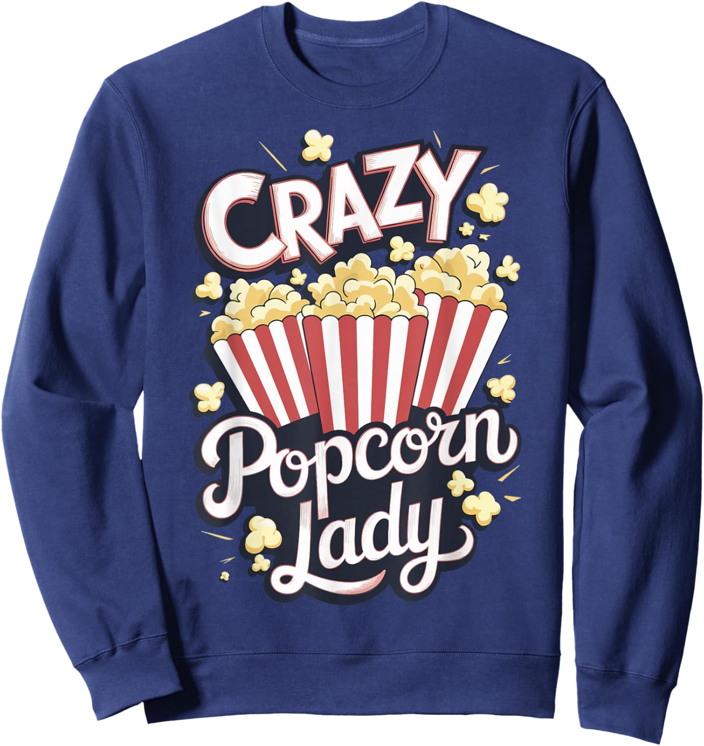 Crazy Popcorn Woman Sweatshirt - Sweatshirt | Navy