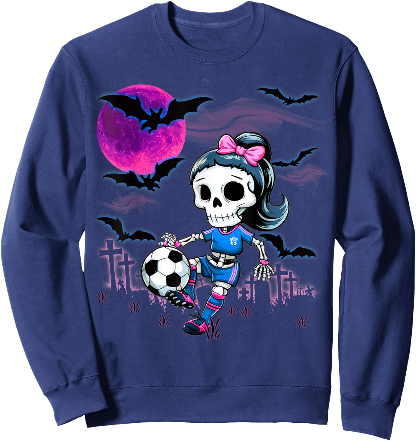 Halloween Soccer Ghouls Trick or Treat at the Soccer Field Sweatshirt - Sweatshirt | Navy