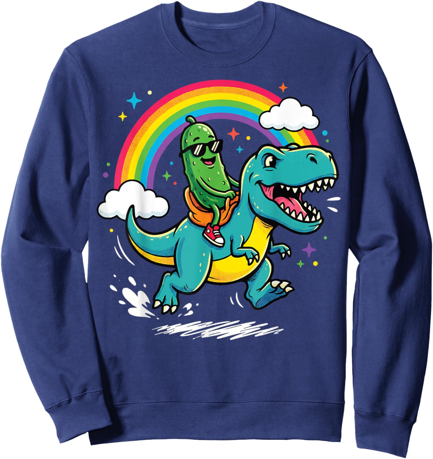 Pickles Riding A T-Rex Pickles Sweatshirt - Sweatshirt | Navy