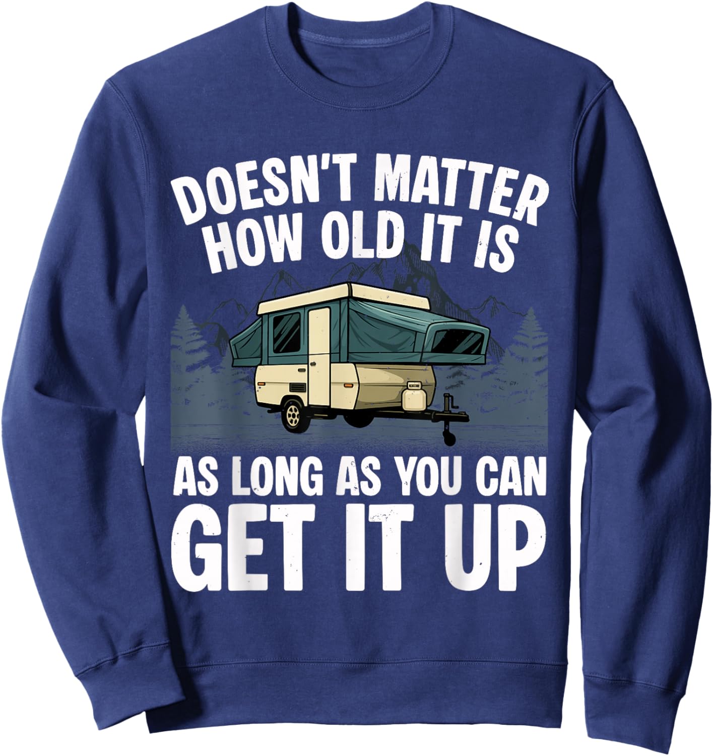 Pop Up Camper Art Boys Dad Pop Up Trailer Camping Sweatshirt - Sweatshirt | Navy