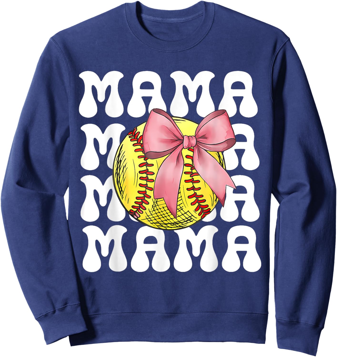 Women Softball Mama Sweatshirt - Sweatshirt | Navy