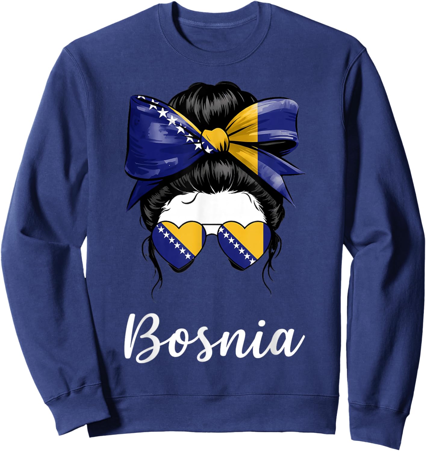 Bosnia and Herzegovina Roots Bosnian Flag Sweatshirt - Sweatshirt | Navy