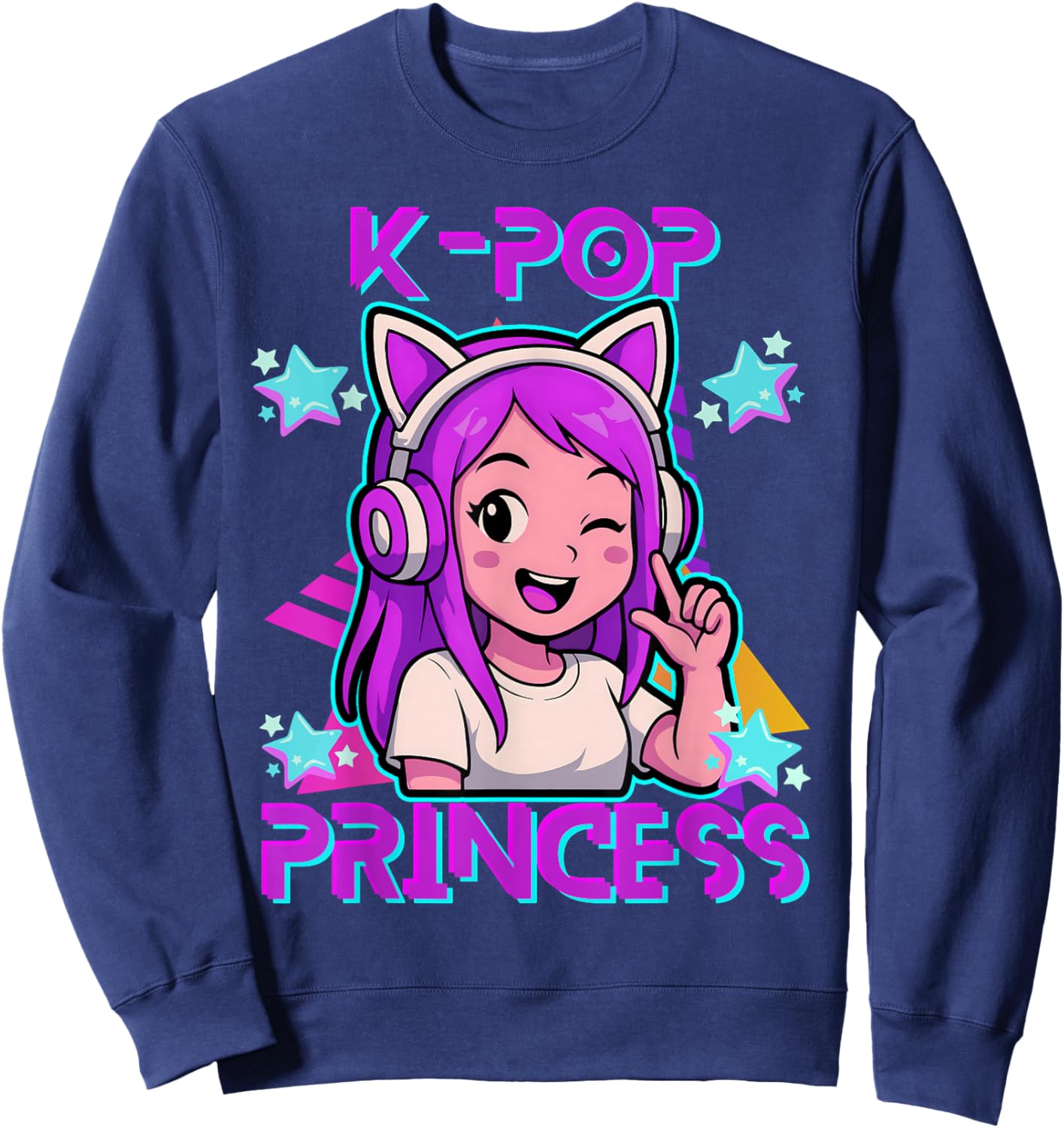 K-Pop Princess K-Pop K-Pop for Kids and Girls Sweatshirt - Sweatshirt | Navy