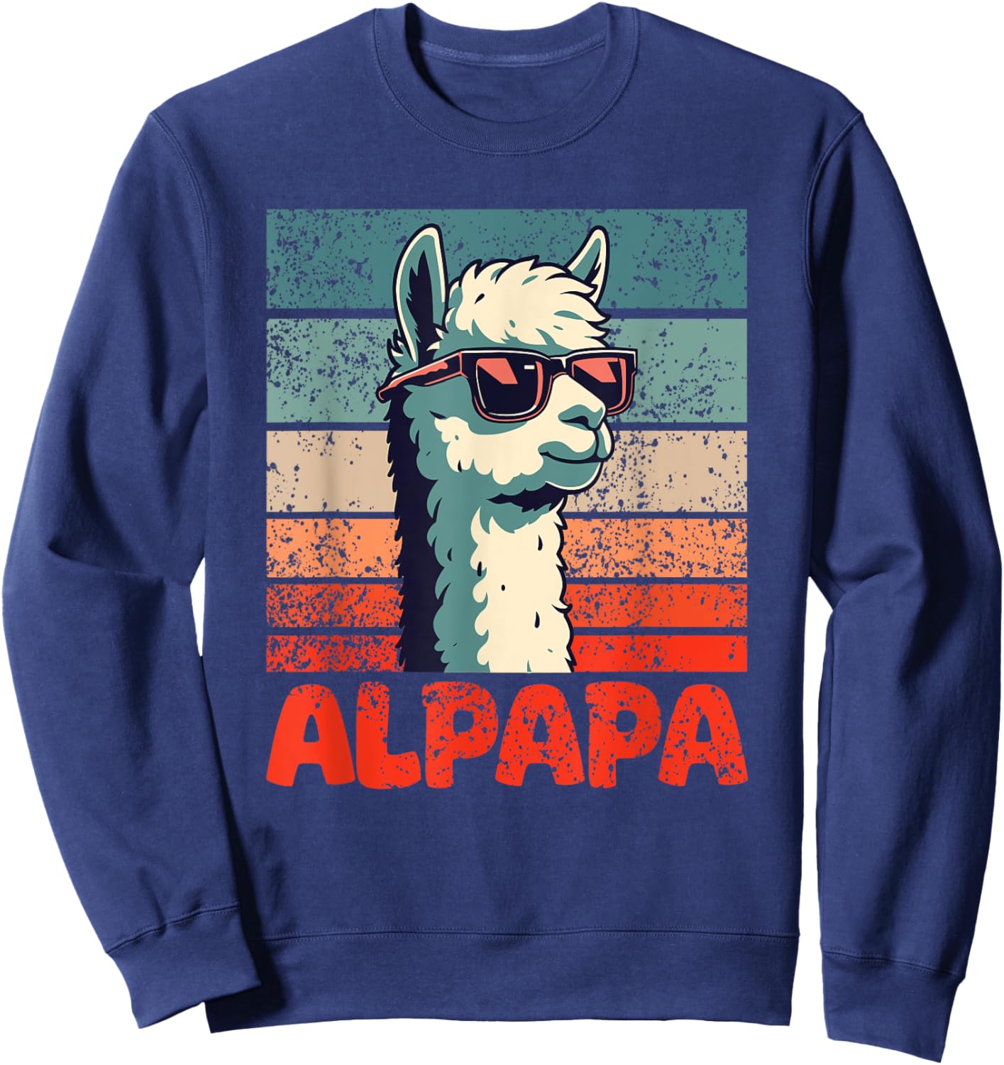 Alpapa Father's Day Best Dad Alpaca Sweatshirt - Sweatshirt | Navy