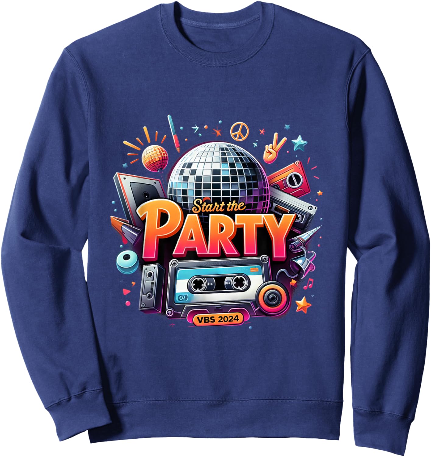 Start The Party Vacation Bible School 2024 Funny VBS 2024 Sweatshirt - Sweatshirt | Navy
