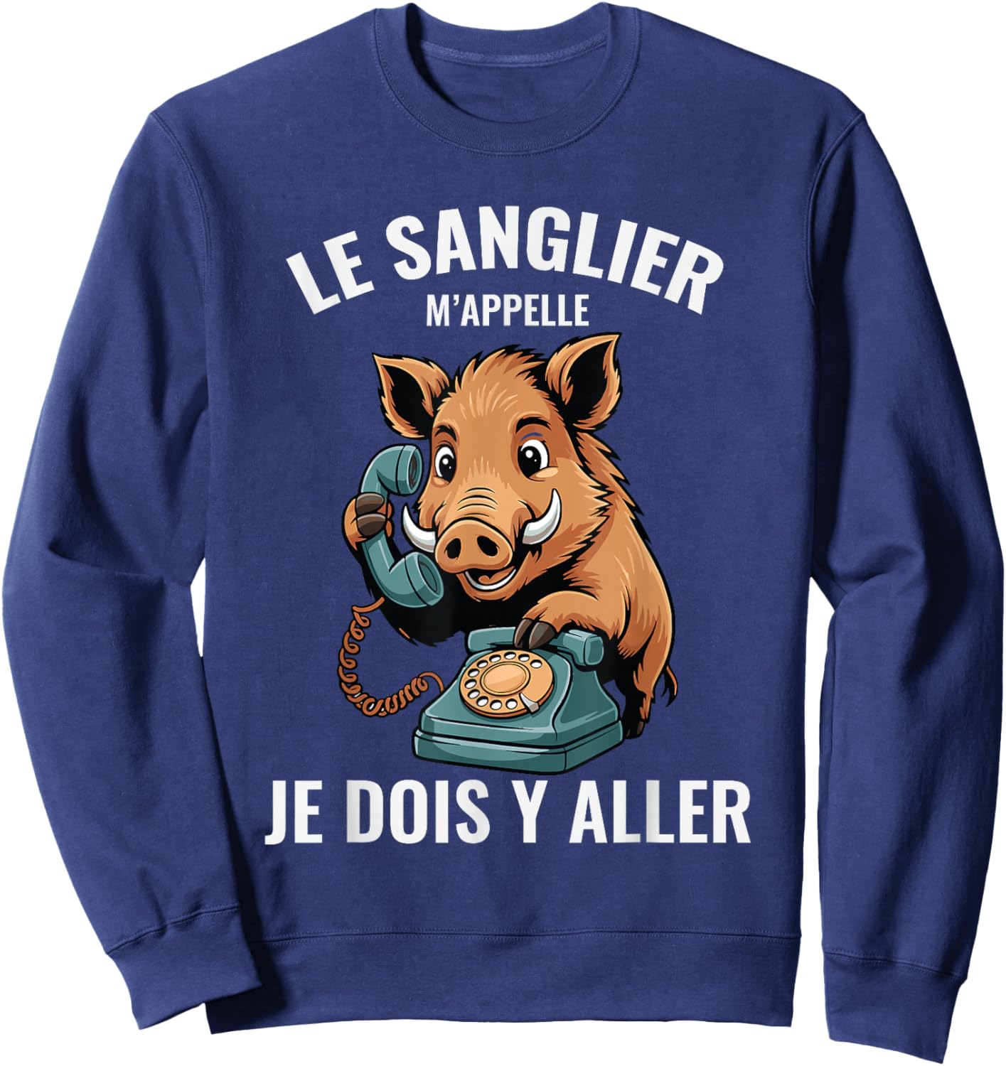 Funny Boar Man for Hunter Call Phone Sweatshirt - Sweatshirt | Navy