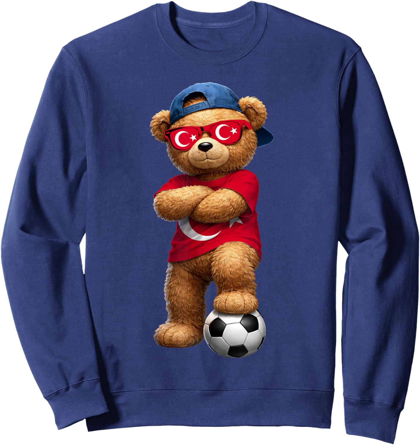 Turkish Flag Teddy Player Sports Outfit for Turkey Sweatshirt - Sweatshirt | Navy