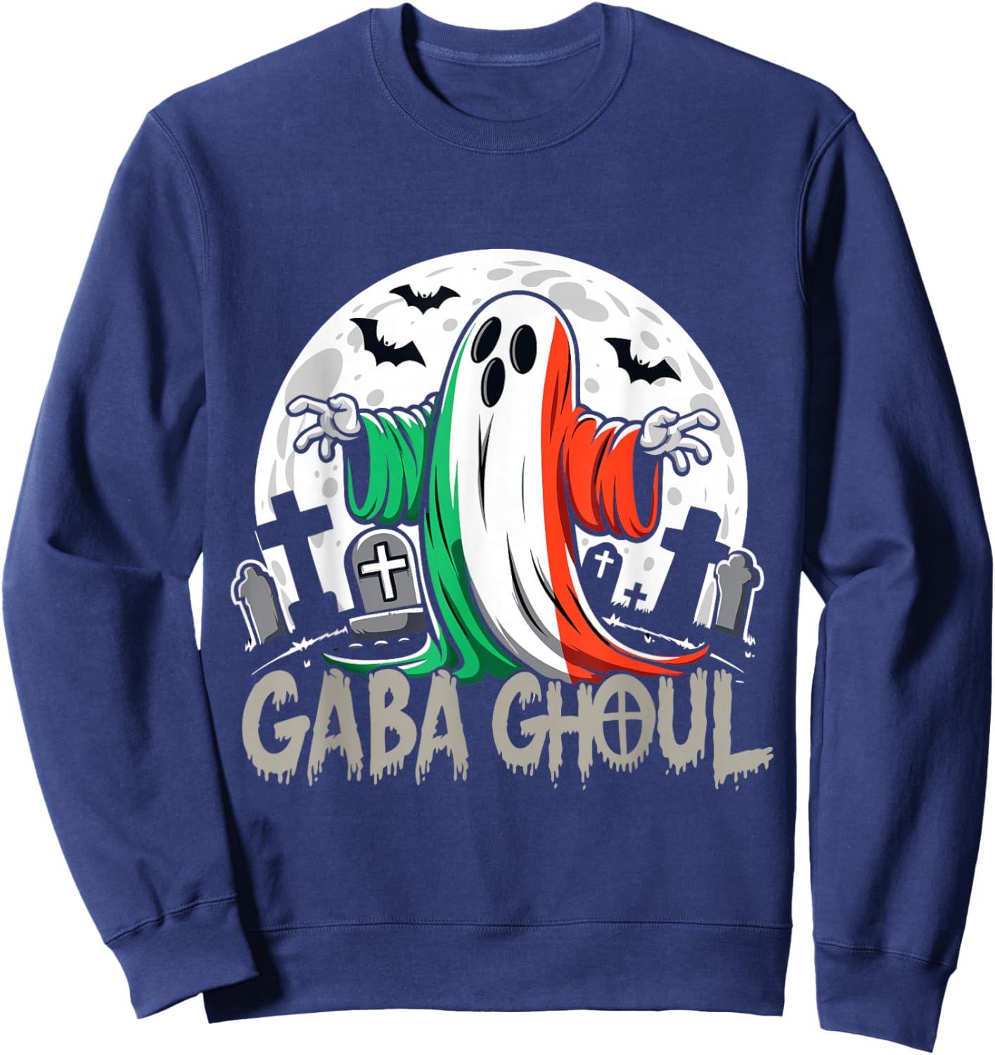Funny Gaba Ghoul Italian Ghost Graveyard Full moon Gabagool Sweatshirt - Sweatshirt | Navy