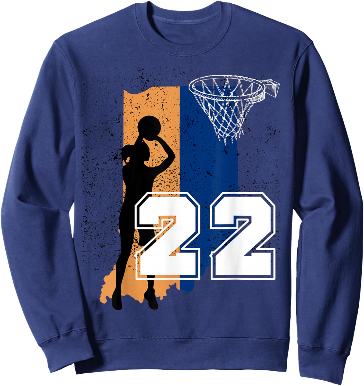 Basketball No 22 Women Basketball Jersey Sweatshirt - Sweatshirt | Navy