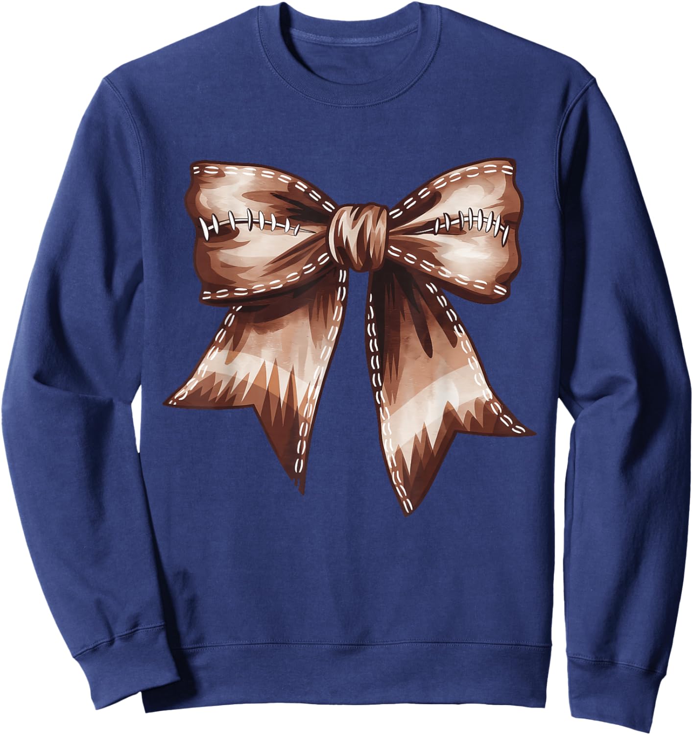 Coquette Bow Funny Football Lover Game Day Football Mom Mama Sweatshirt - Sweatshirt | Navy