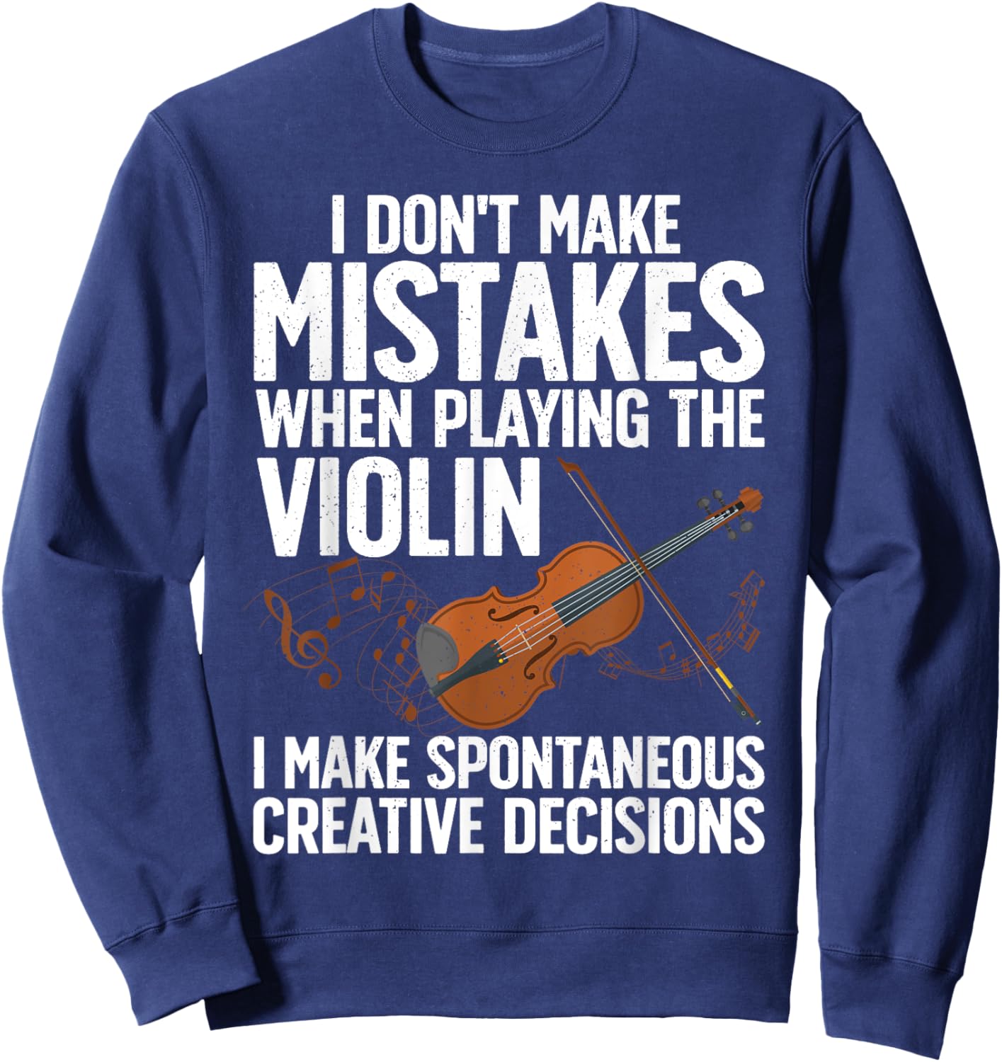 Funny Violin Design Women Orchestra Violin Player Sweatshirt - Sweatshirt | Navy