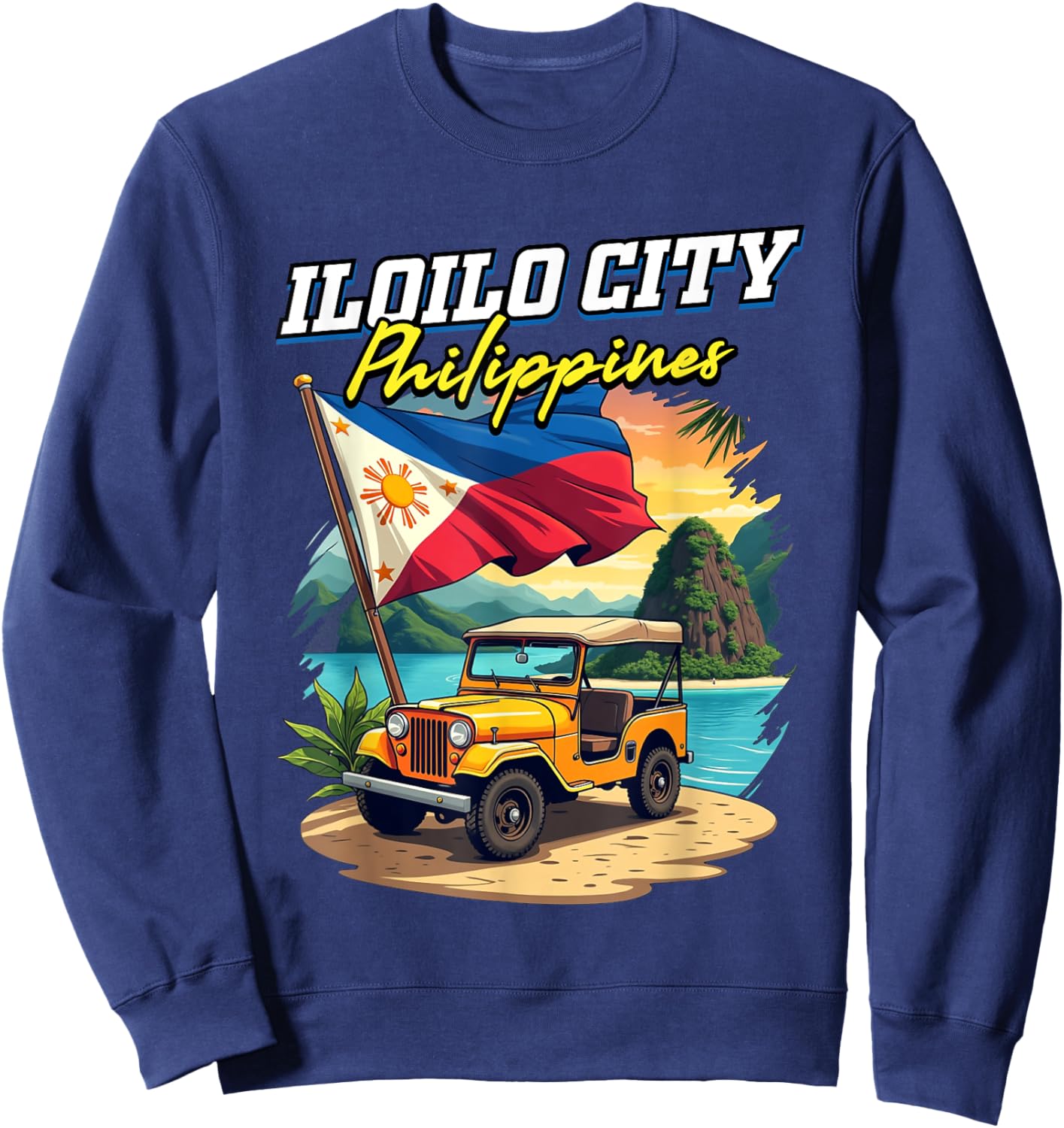 Iloilo City Philippines Travel Vacation Filipino Souvenir Sweatshirt - Sweatshirt | Navy