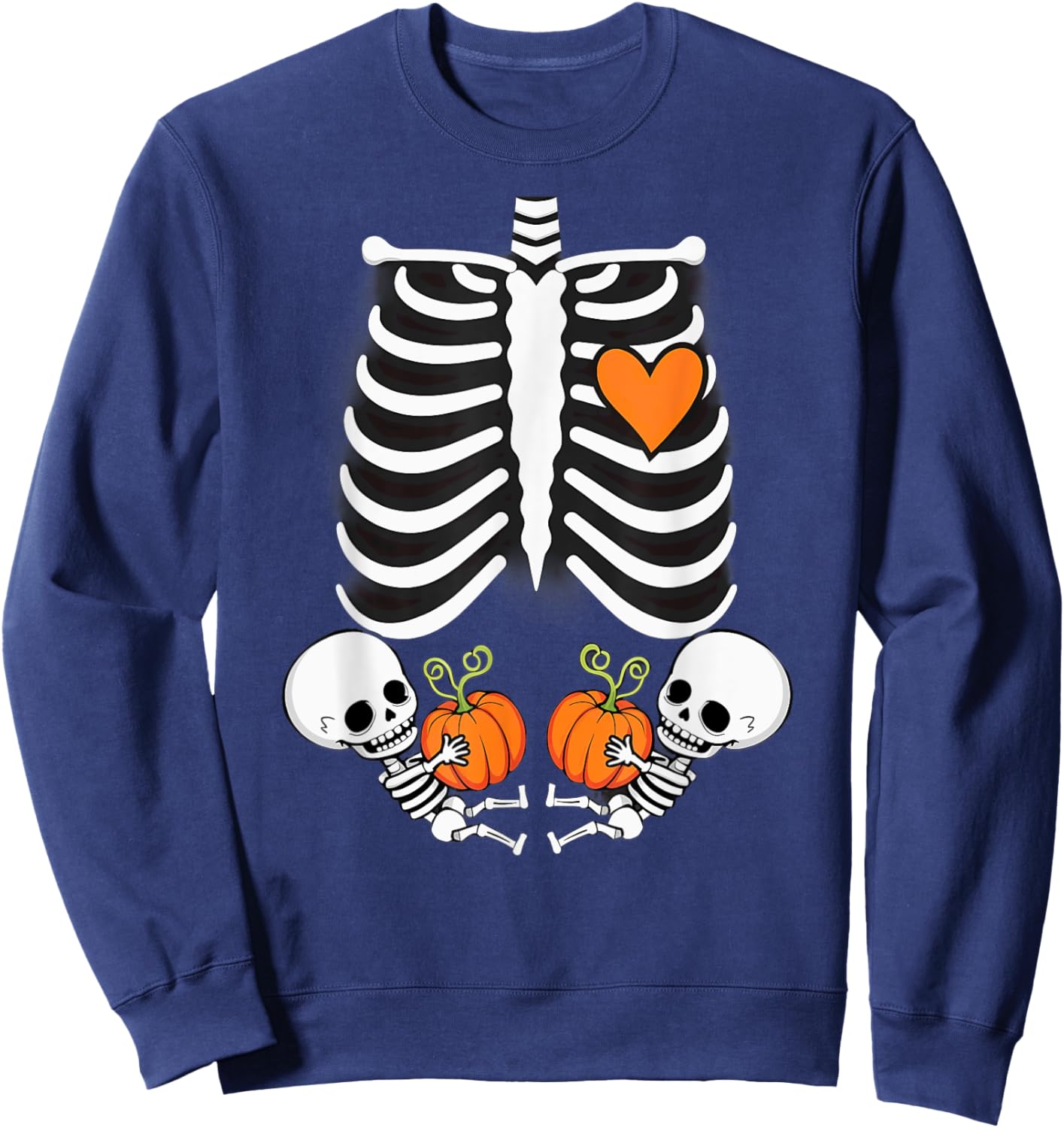 Pregnancy Announcement Gender Reveal Skeleton Twins Sweatshirt - Sweatshirt | Navy