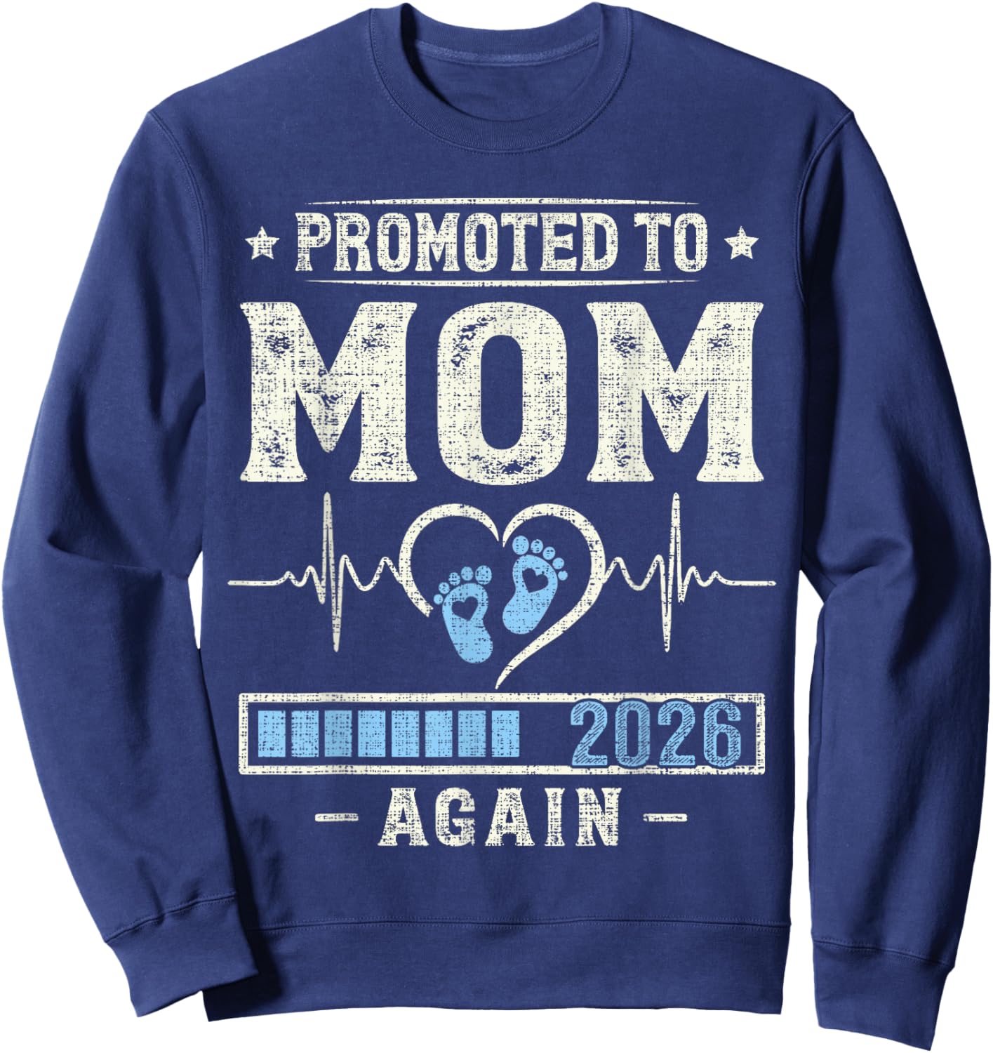 Promoted to Mom Again 2026 Pregnancy Expecting Baby Mother Sweatshirt - Sweatshirt | Navy
