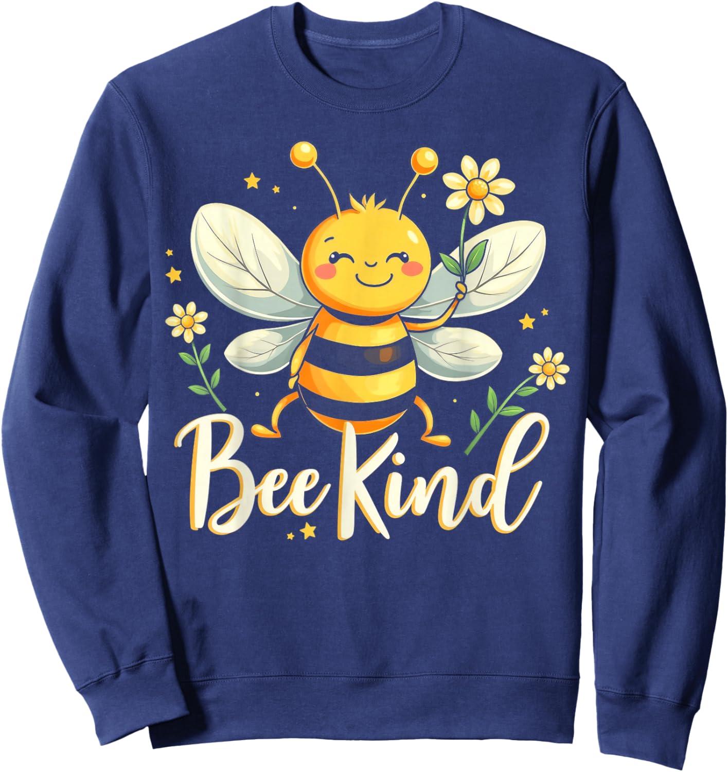 Bee Kind Cute bee with Flower Kindness Sweatshirt - Sweatshirt | Navy