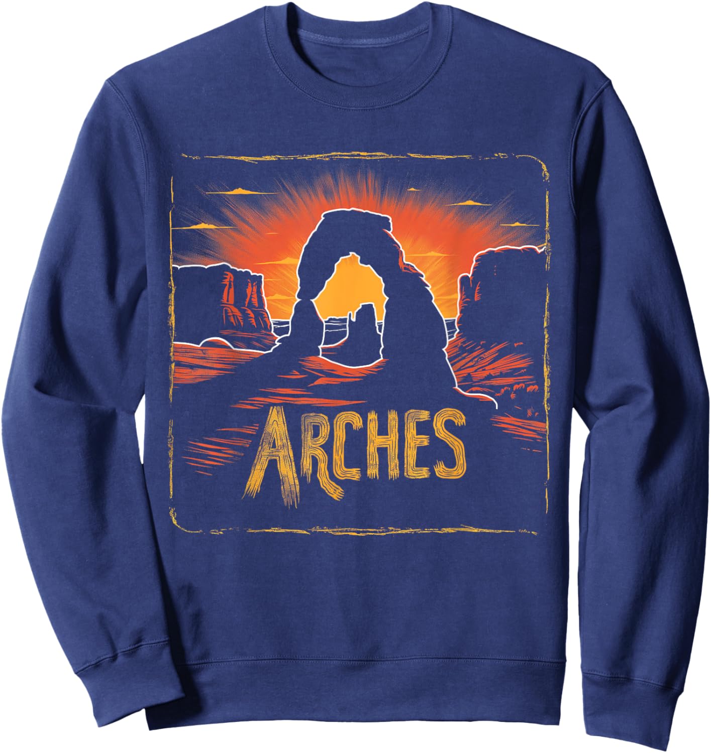 Arches - US National Park Utah Vintage Men Women Kids Retro Sweatshirt - Sweatshirt | Navy