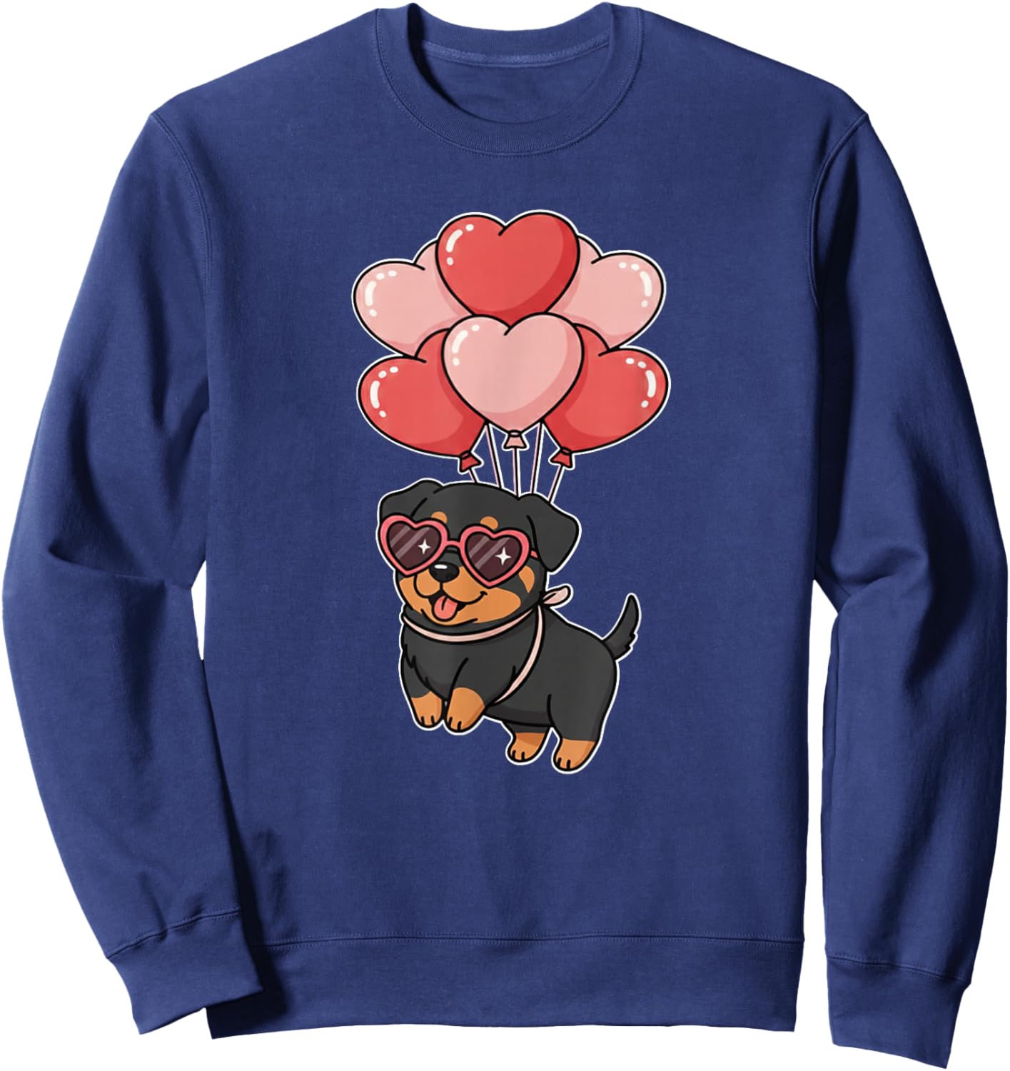 Funny Valentines Day Heart Balloons Rottweiler Lover Sweatshirt - Sweatshirt | Navy