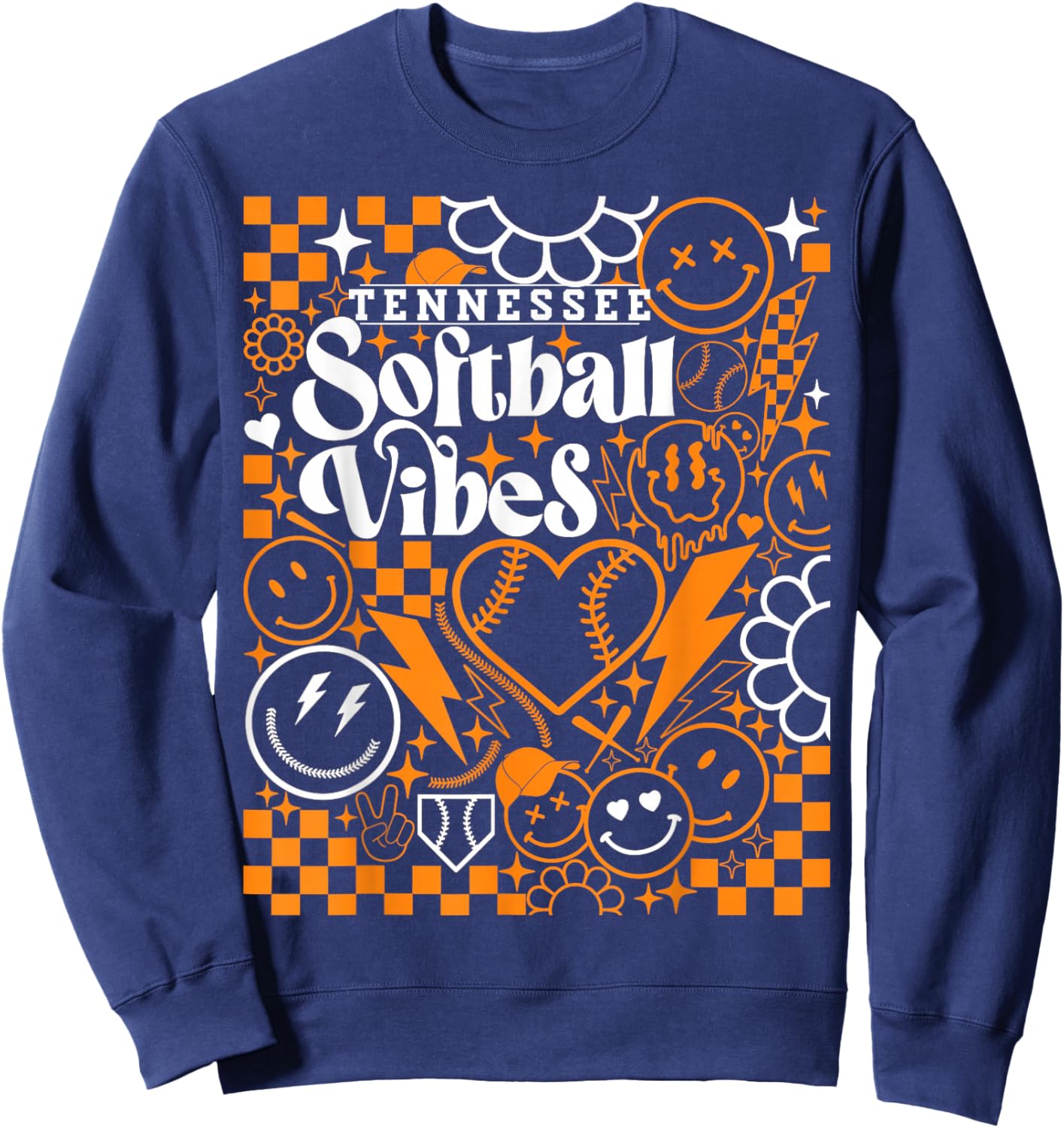 Tennessee Softball Vintage Kids Team Retro Softball Fan Sweatshirt - Sweatshirt | Navy