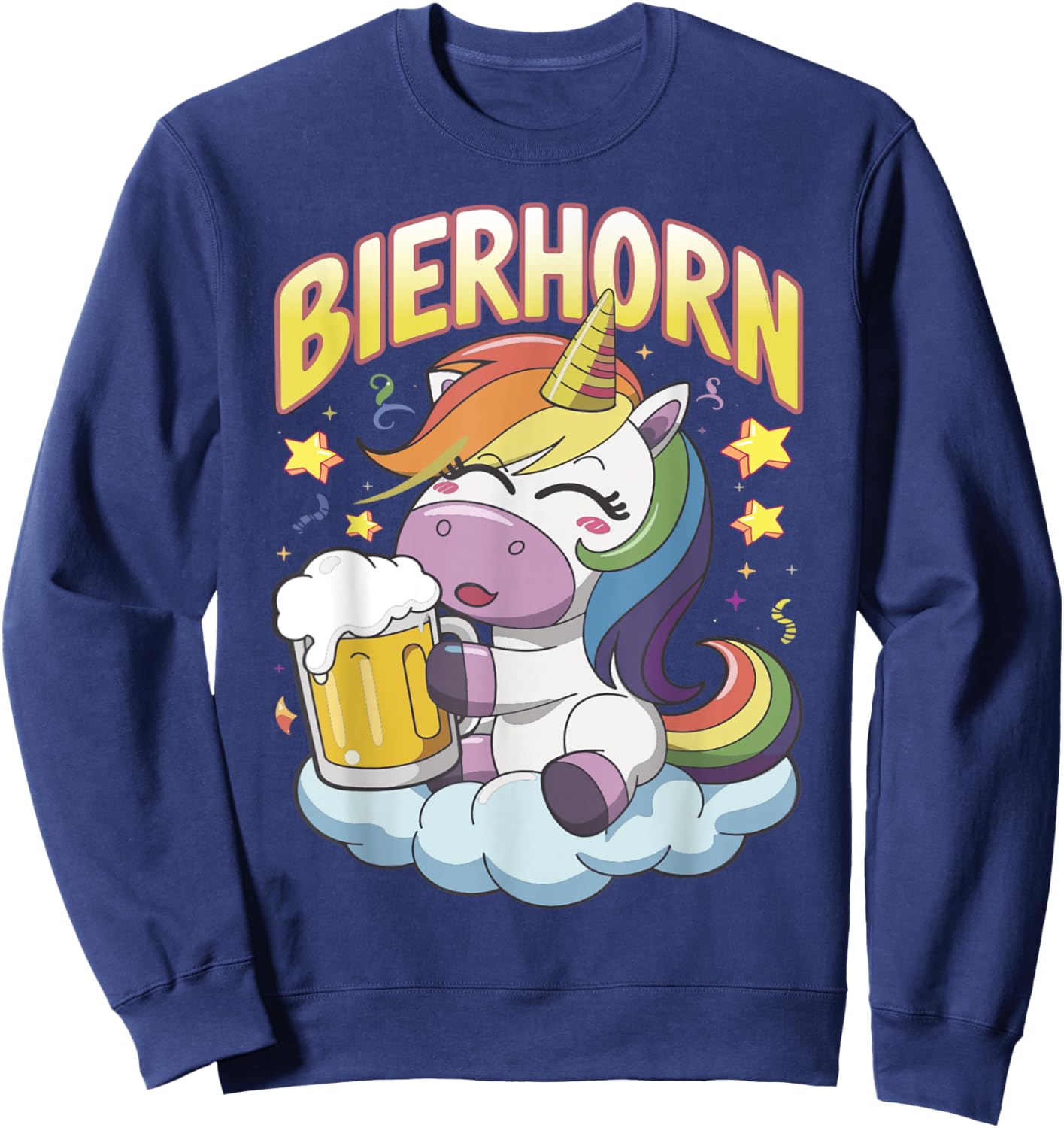 Bier Mallorca Party Outfit Biertrinker Bierhorn Einhorn Sweatshirt - Sweatshirt | Navy
