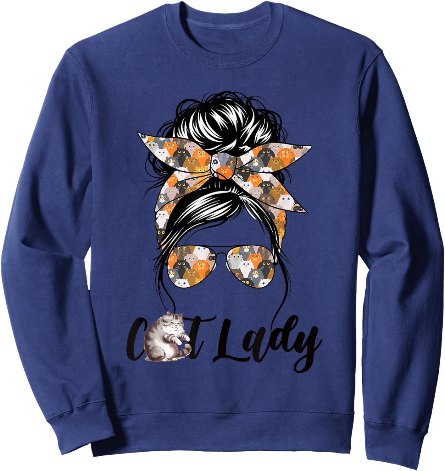 Cat lady, Crazy cat lady Sweatshirt - Sweatshirt | Navy