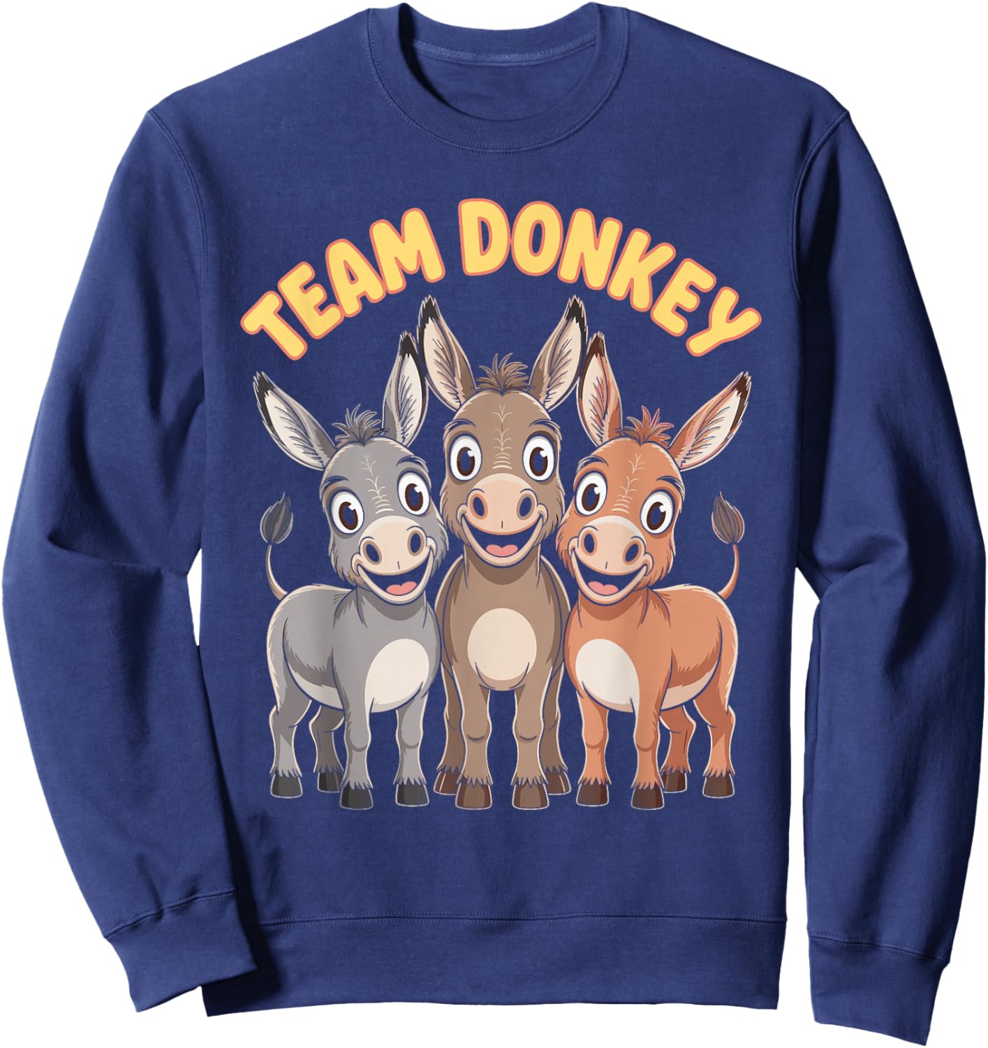 Donkey Team Funny Cartoon HEE-Haw Farm Birthday Party Sweatshirt - Sweatshirt | Navy